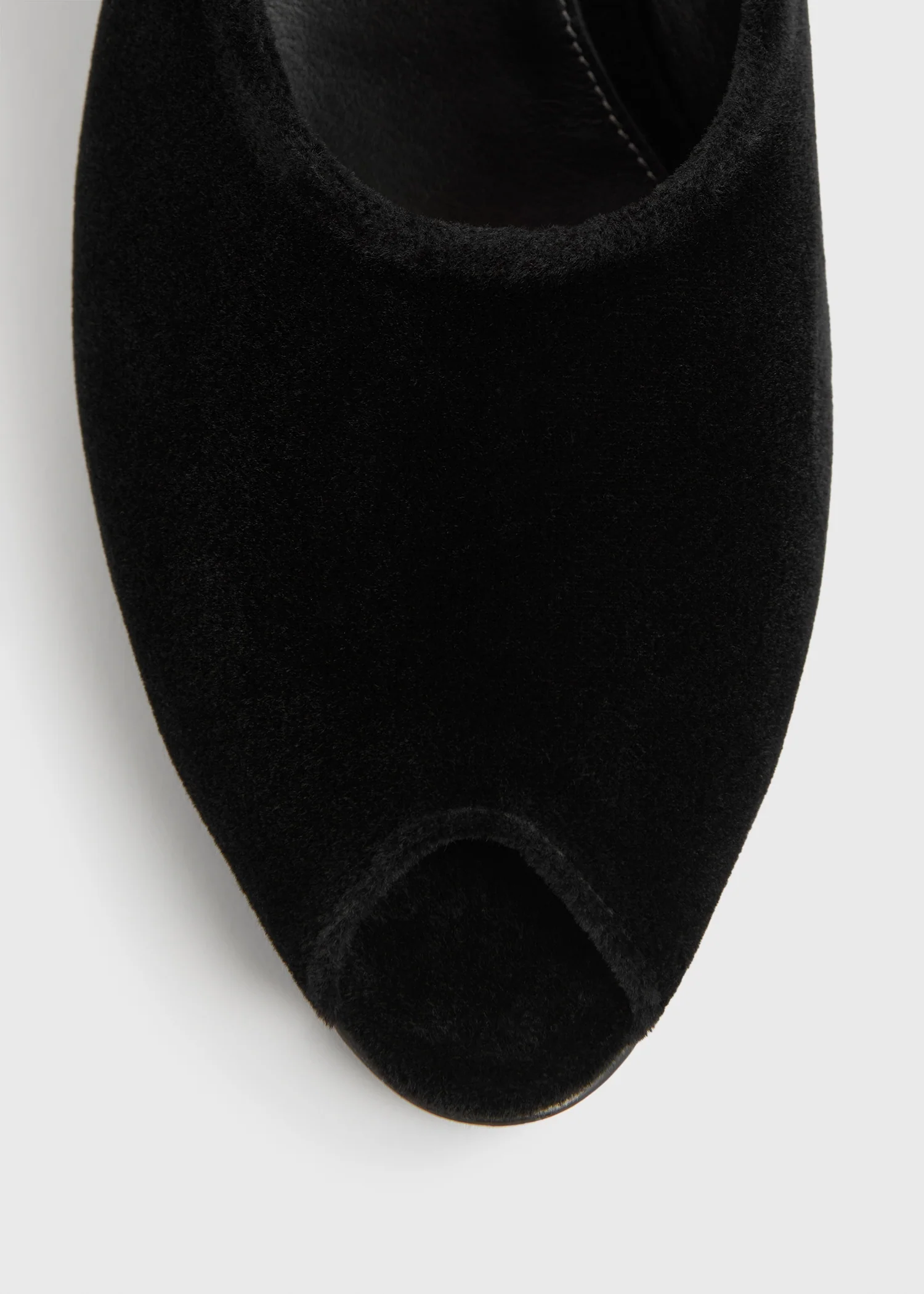 Peep-toe velvet wedge mules black - Image 6