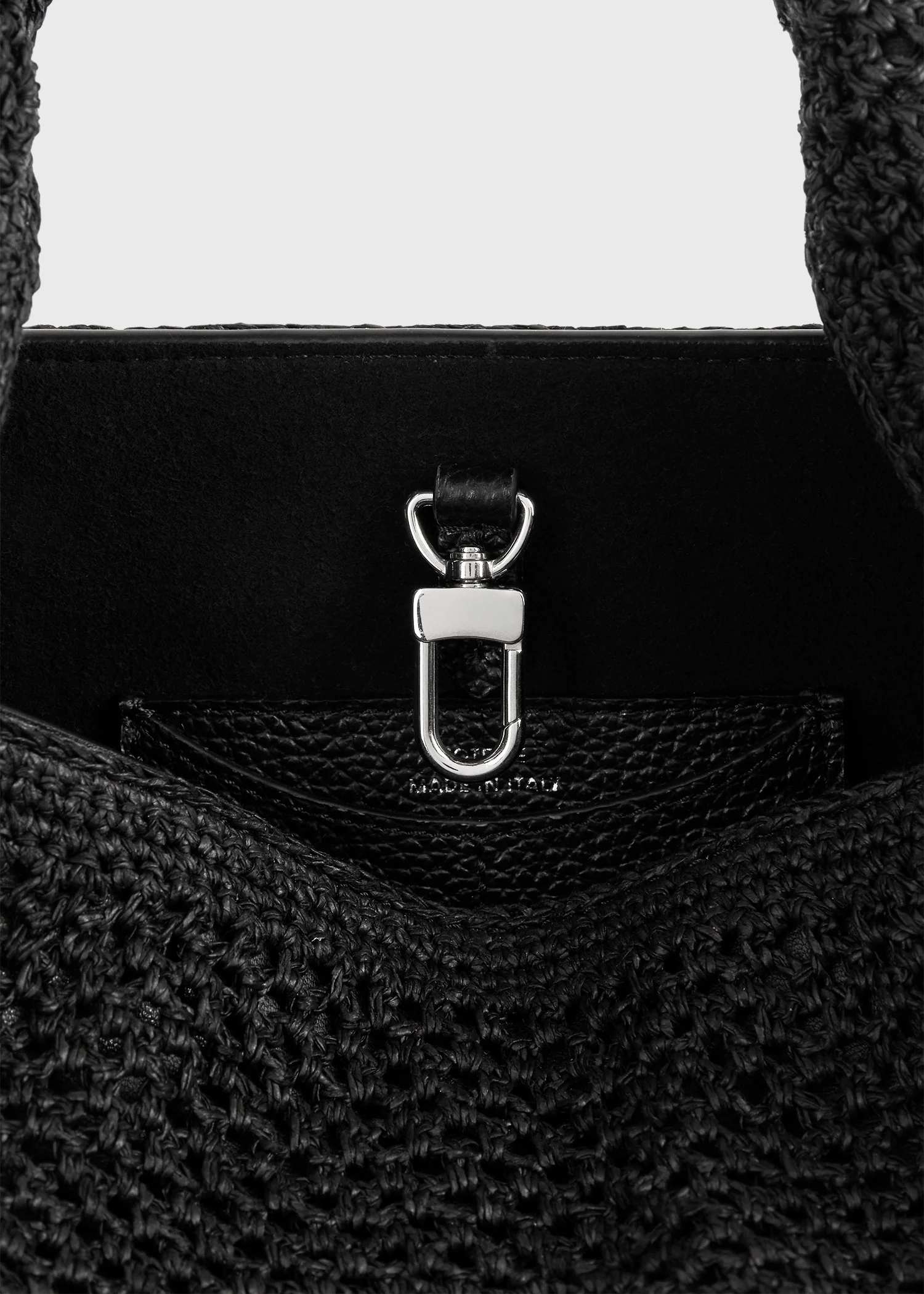 Petite crochet bucket bag black - Image 6