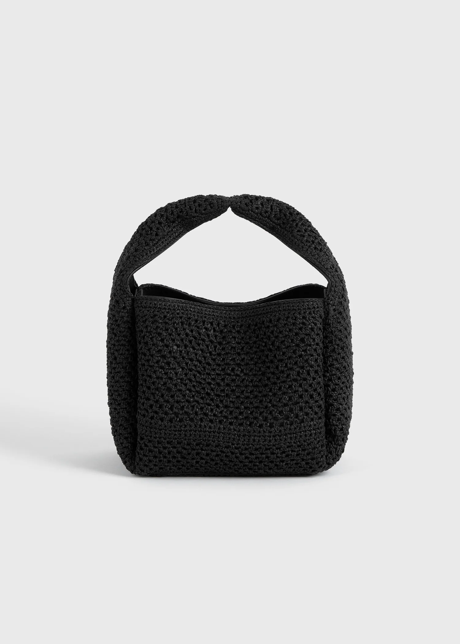 Petite crochet bucket bag black - Image 9