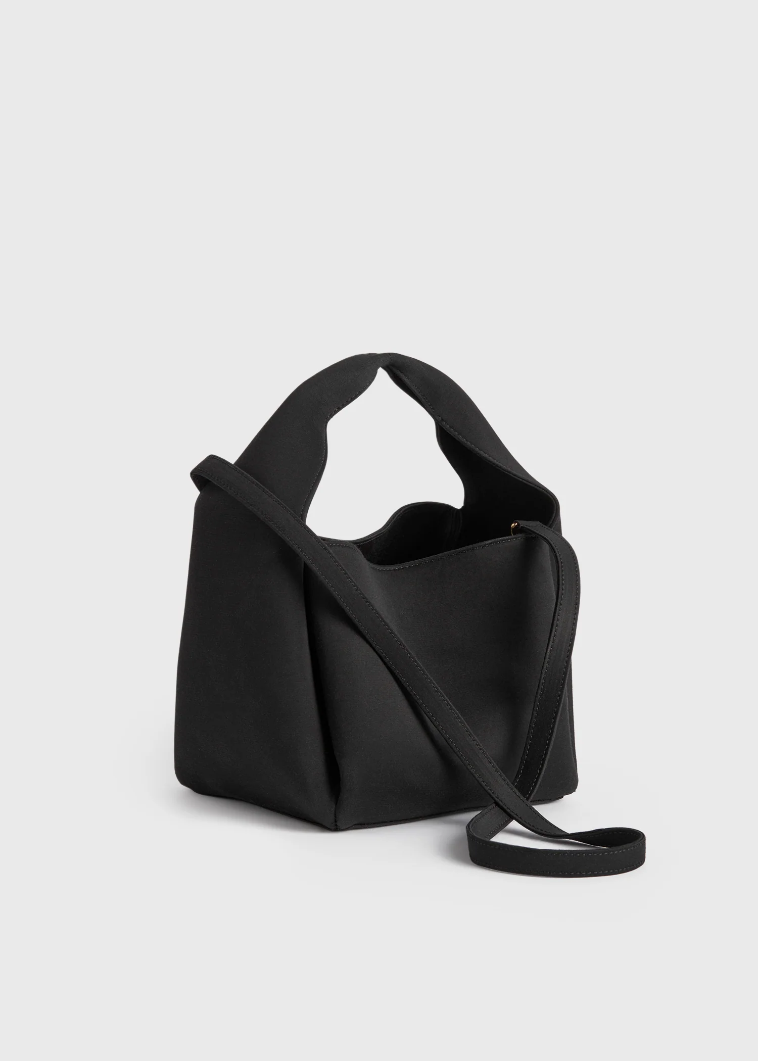 Petite satin bucket bag black - Image 5