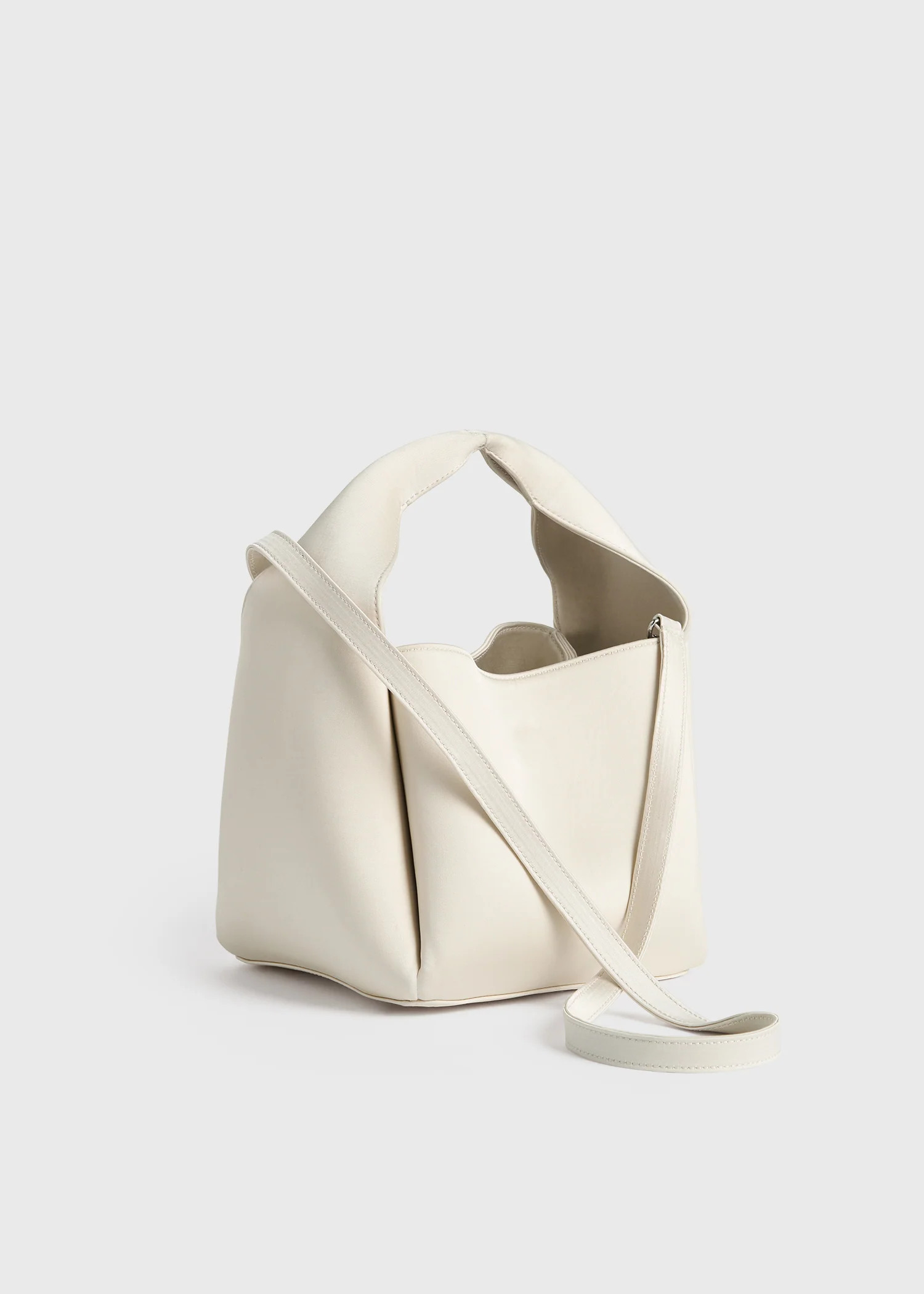 Petite satin bucket bag ecru - Image 4