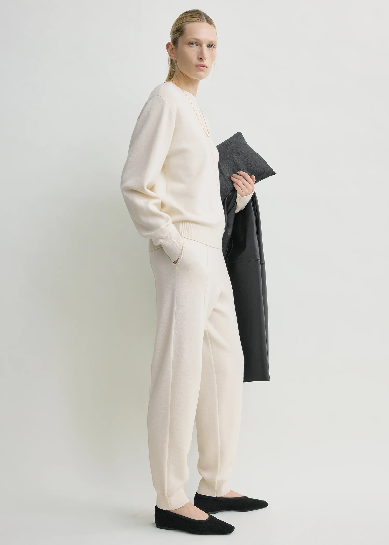 Pintucked sweater ecru - Image 2
