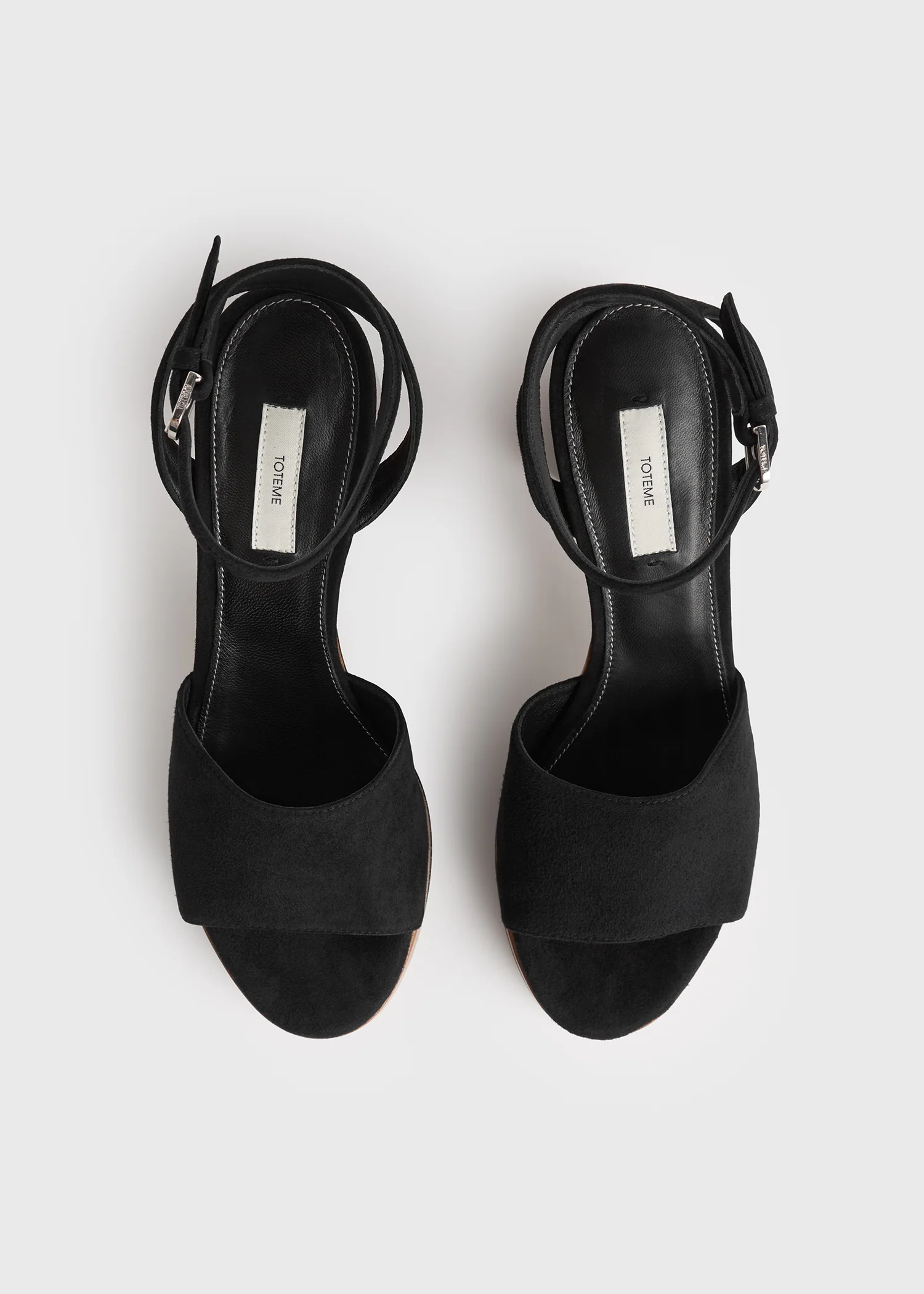 Platform suede sandals black/tan - Image 5