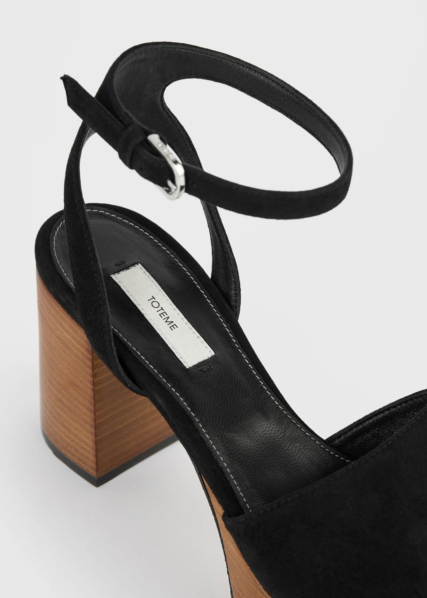 Platform suede sandals black/tan - Image 6