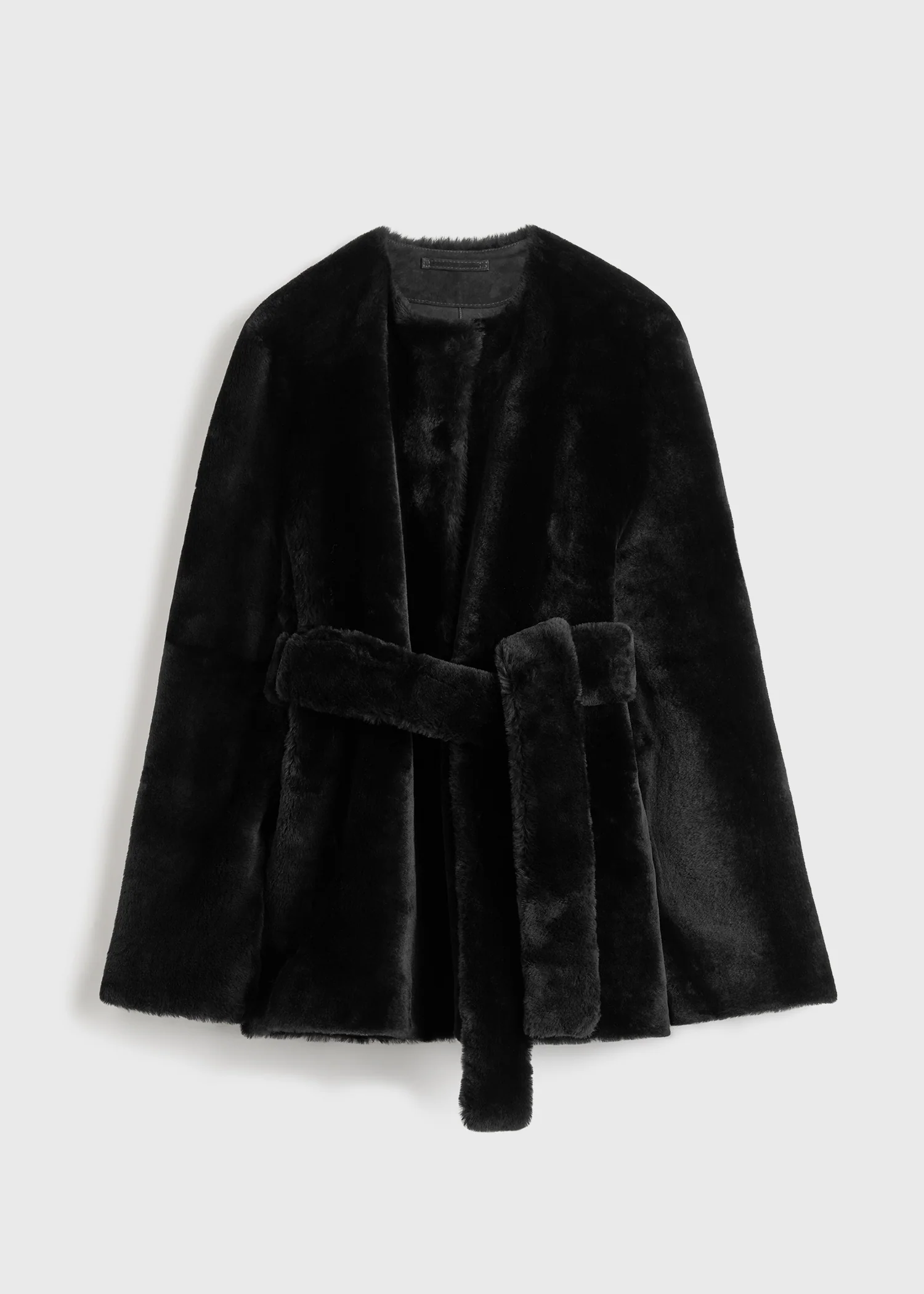 Plush shearling jacket black - Image 6