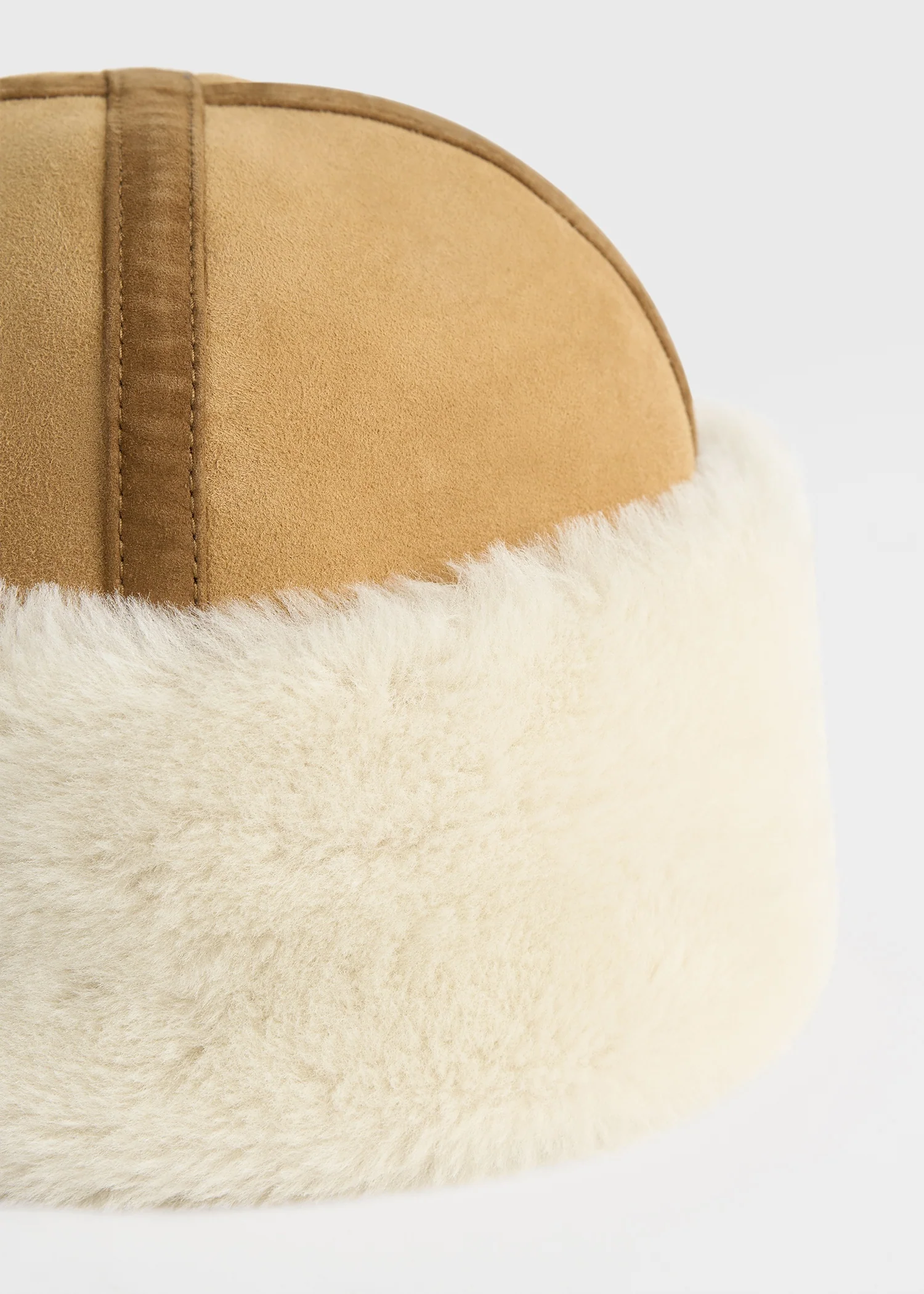 Shearling winter hat tan - Image 3