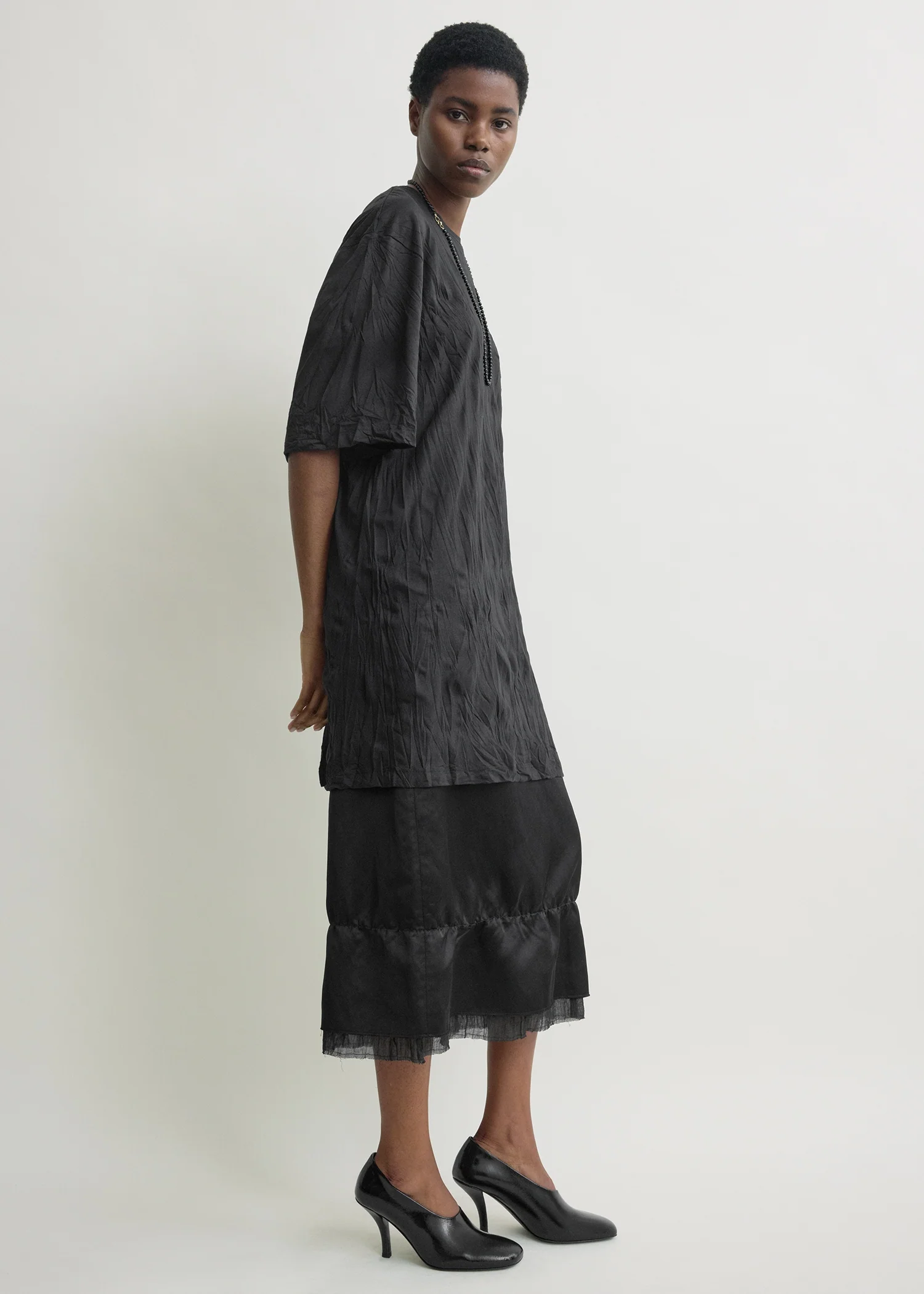 Relaxed tee dress black - Image 2