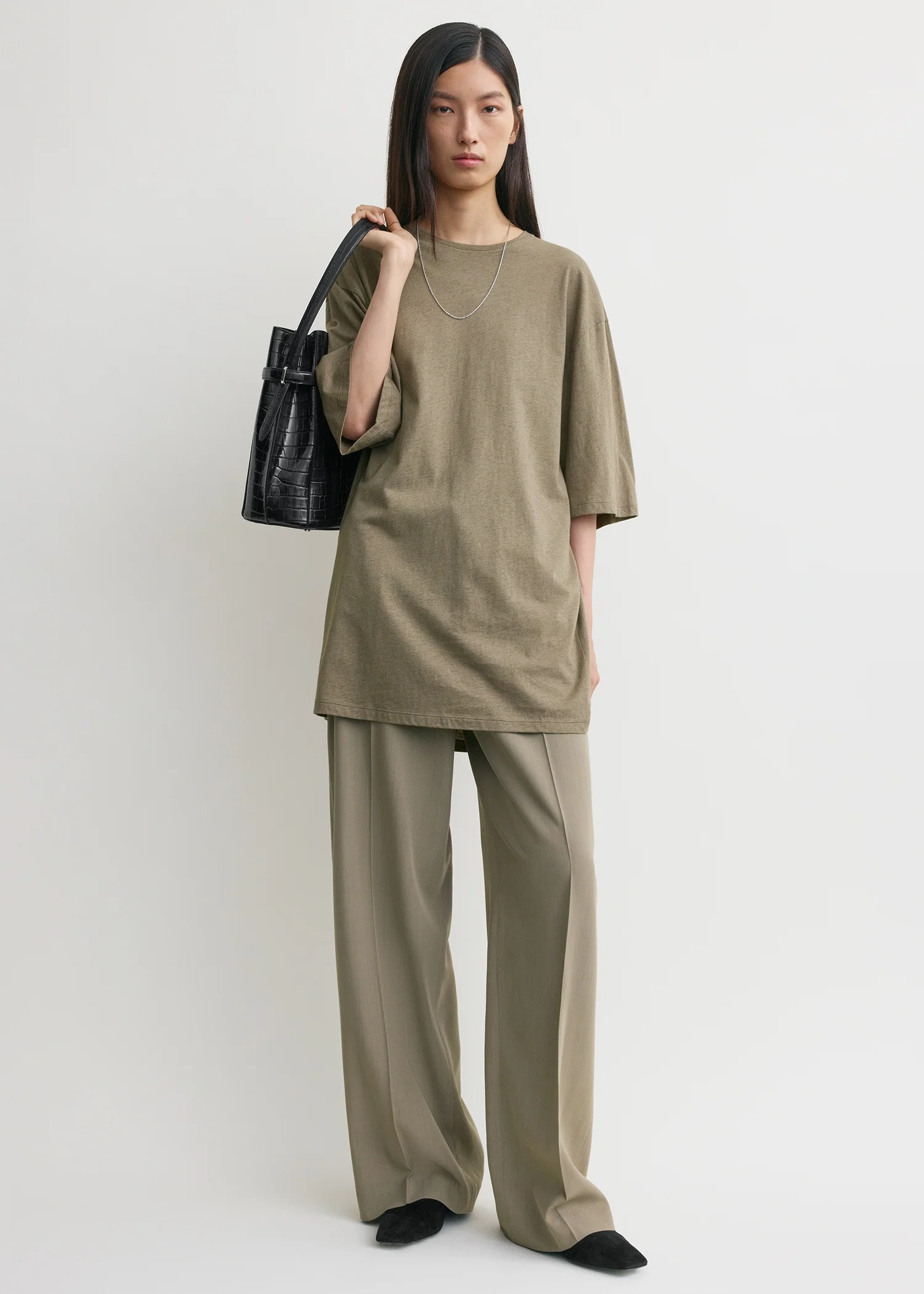Relaxed tee dress taupe - Image 2