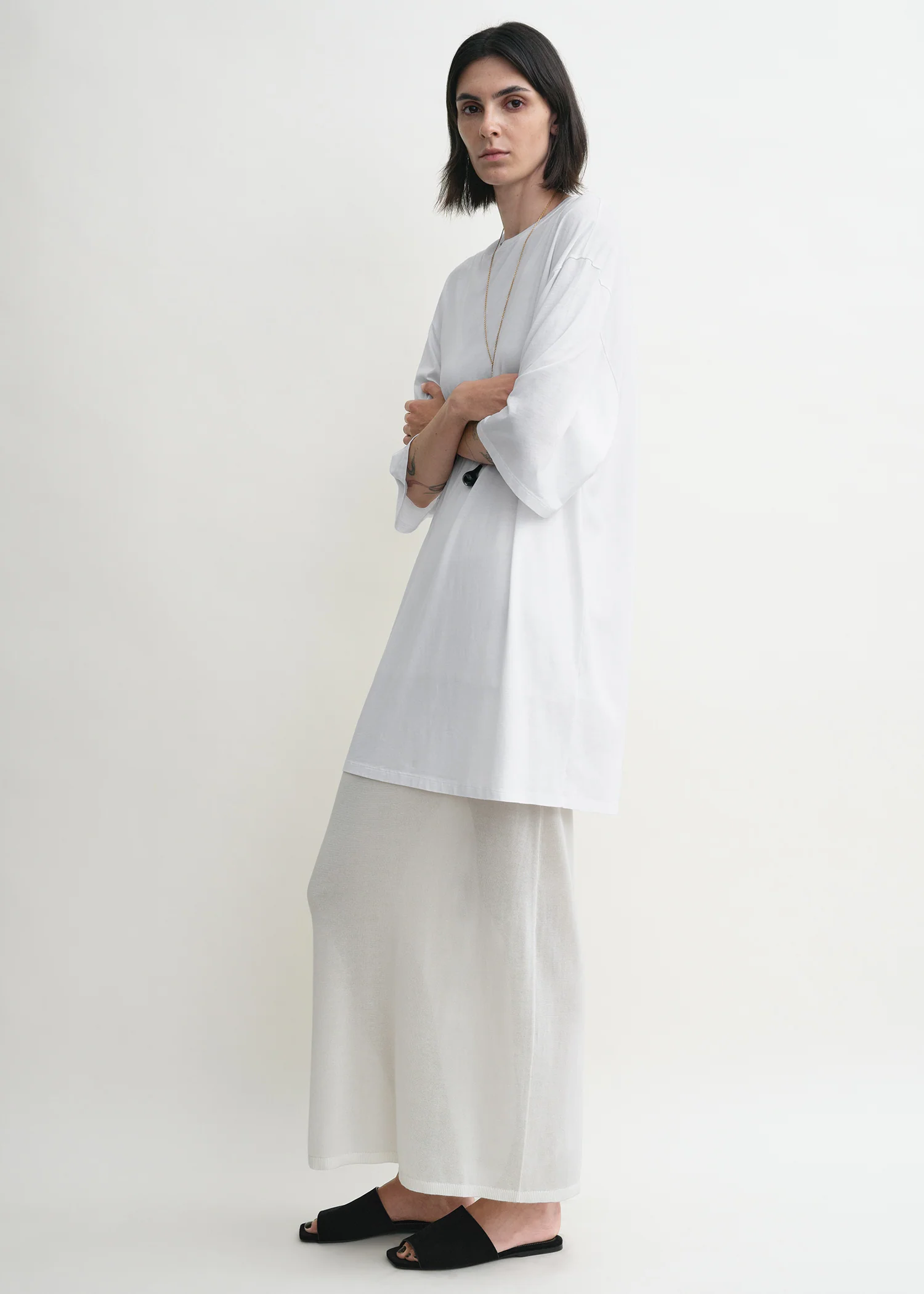 Relaxed tee dress white - Image 2