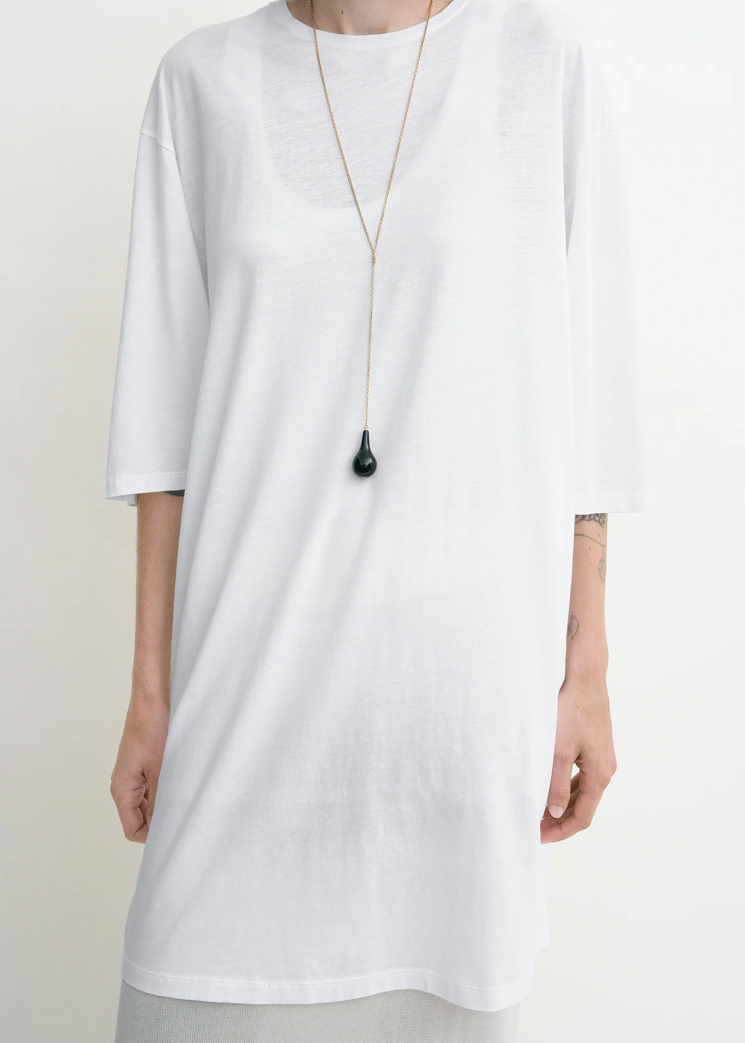 Relaxed tee dress white - Image 4