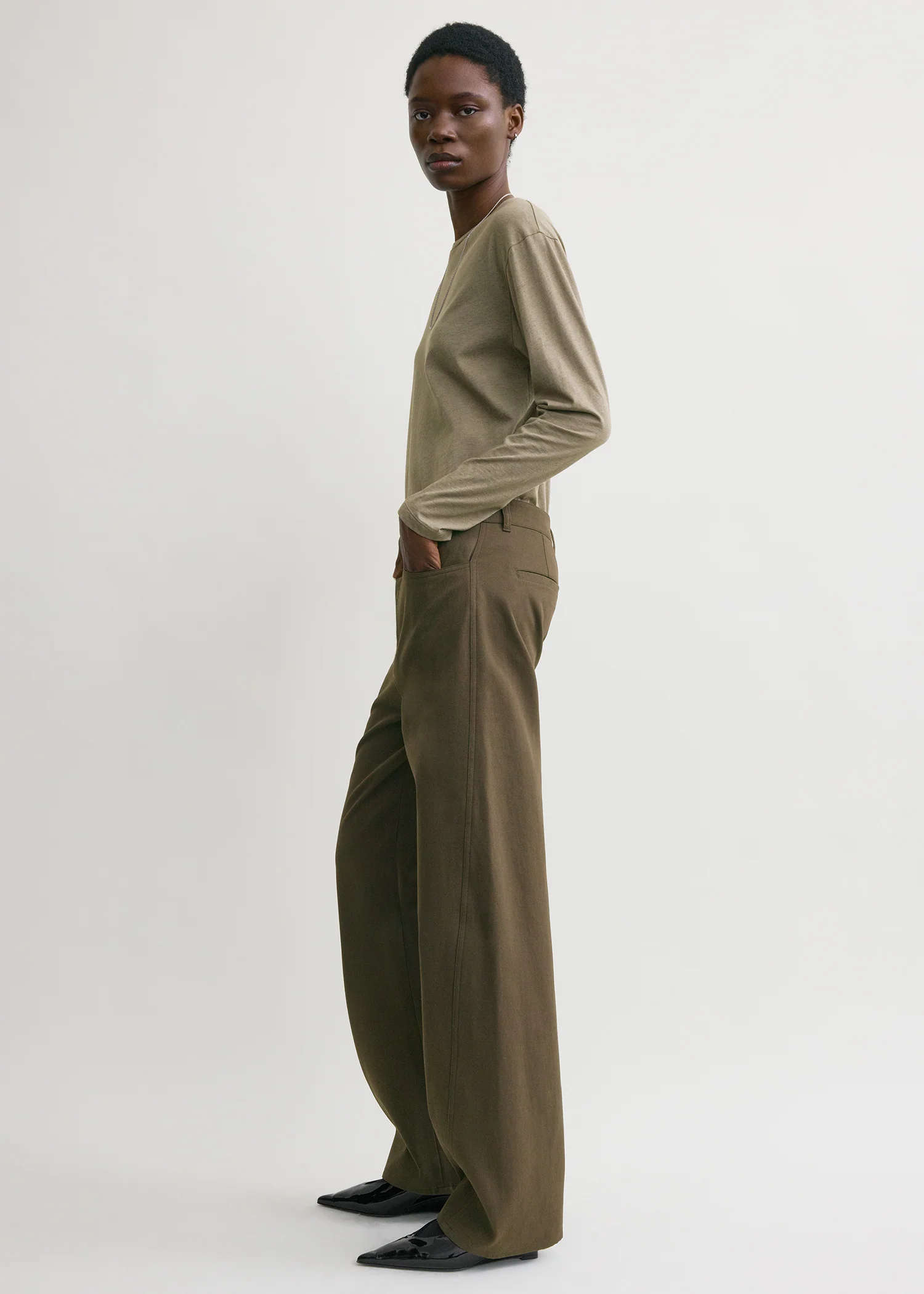 Relaxed twisted trousers pepper - Image 2