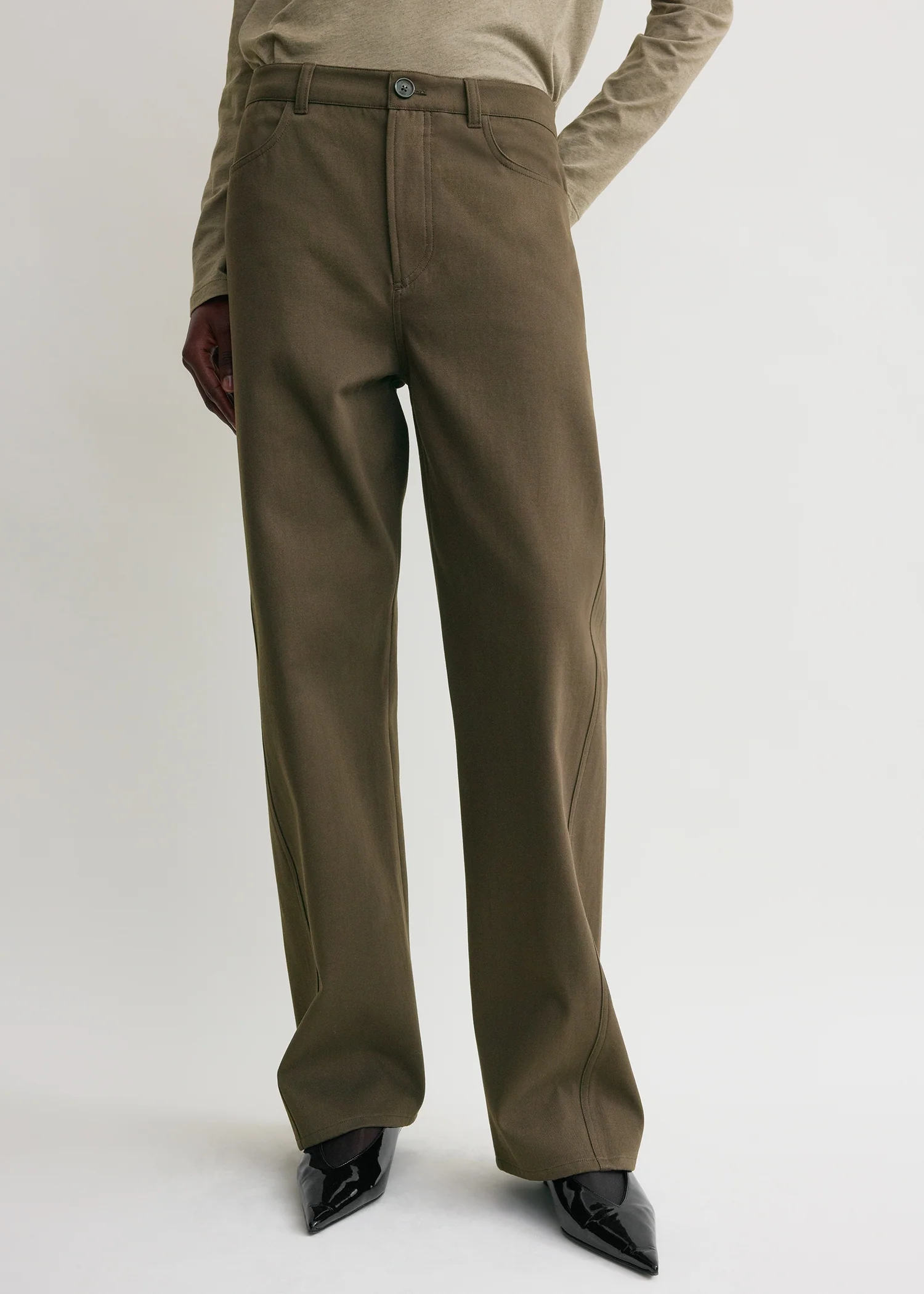 Relaxed twisted trousers pepper - Image 4