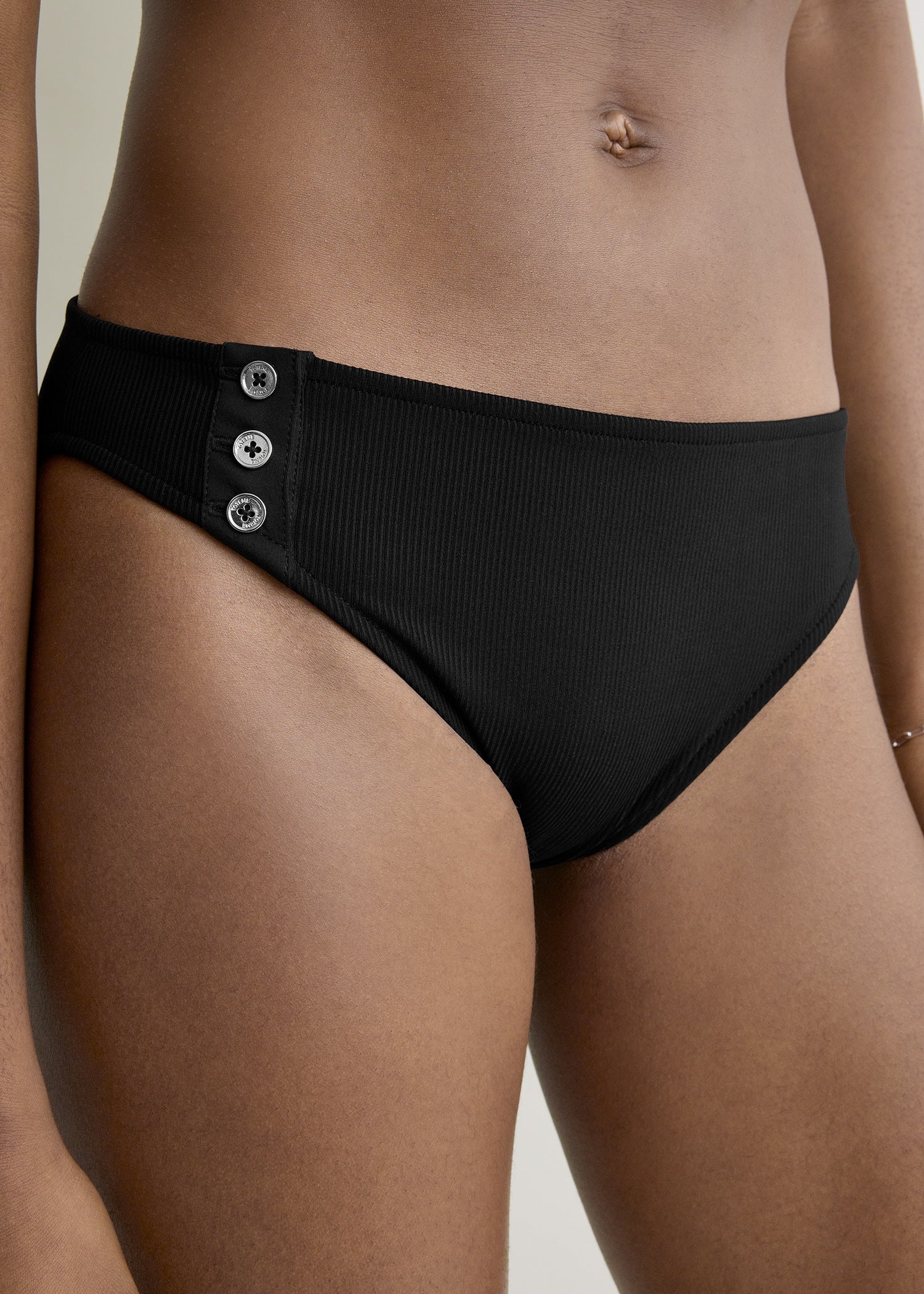 Ribbed bikini bottom black - Image 3