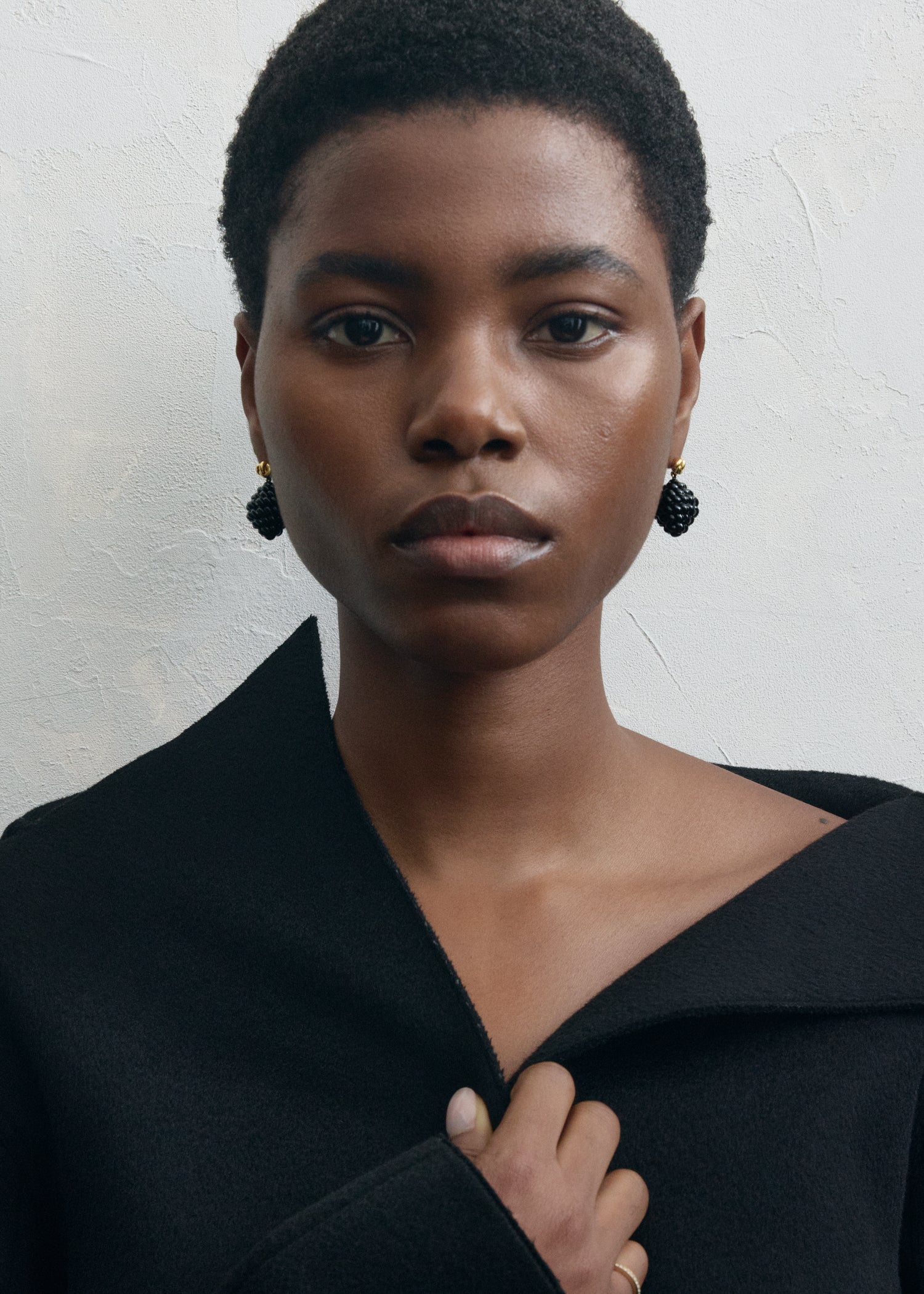 Rope drop earrings black/gold - Image 2
