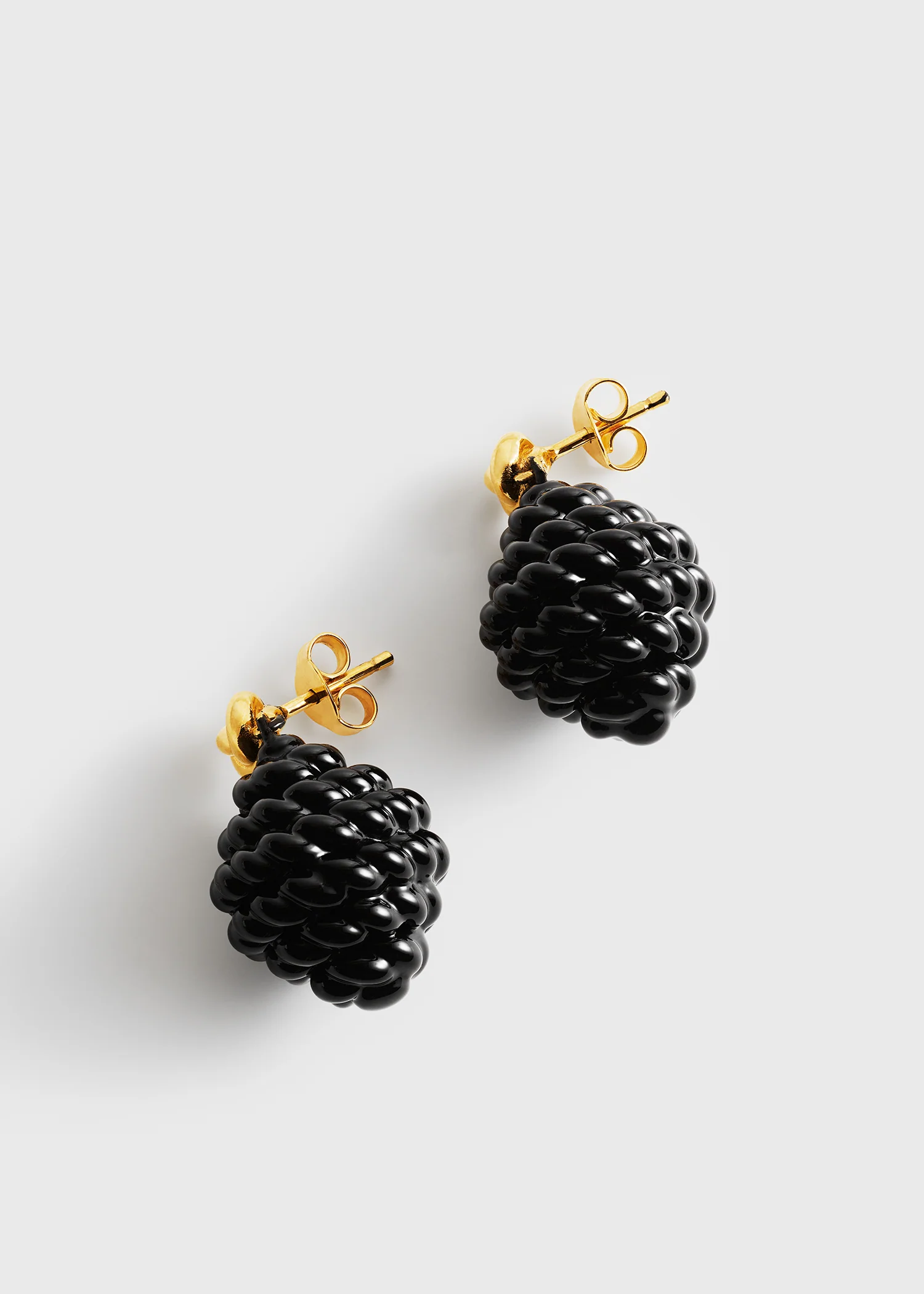 Rope drop earrings black/gold - Image 4