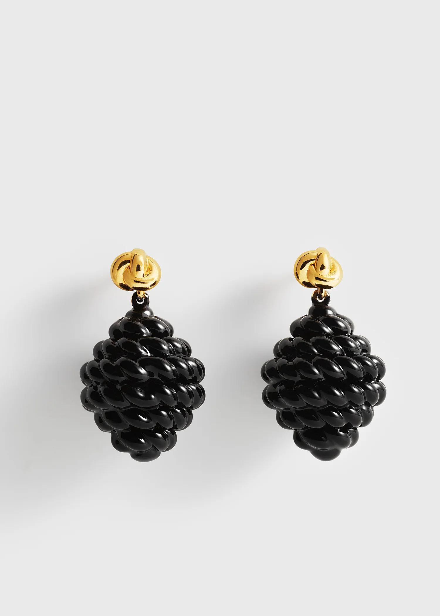 Rope drop earrings black/gold - Image 6