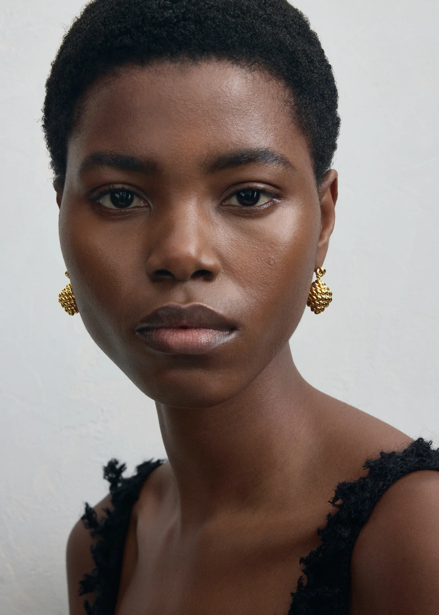 Rope drop earrings gold - Image 2