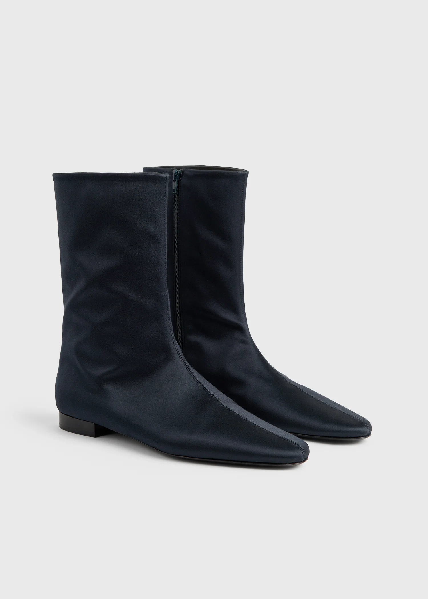 Satin ankle boots navy - Image 7