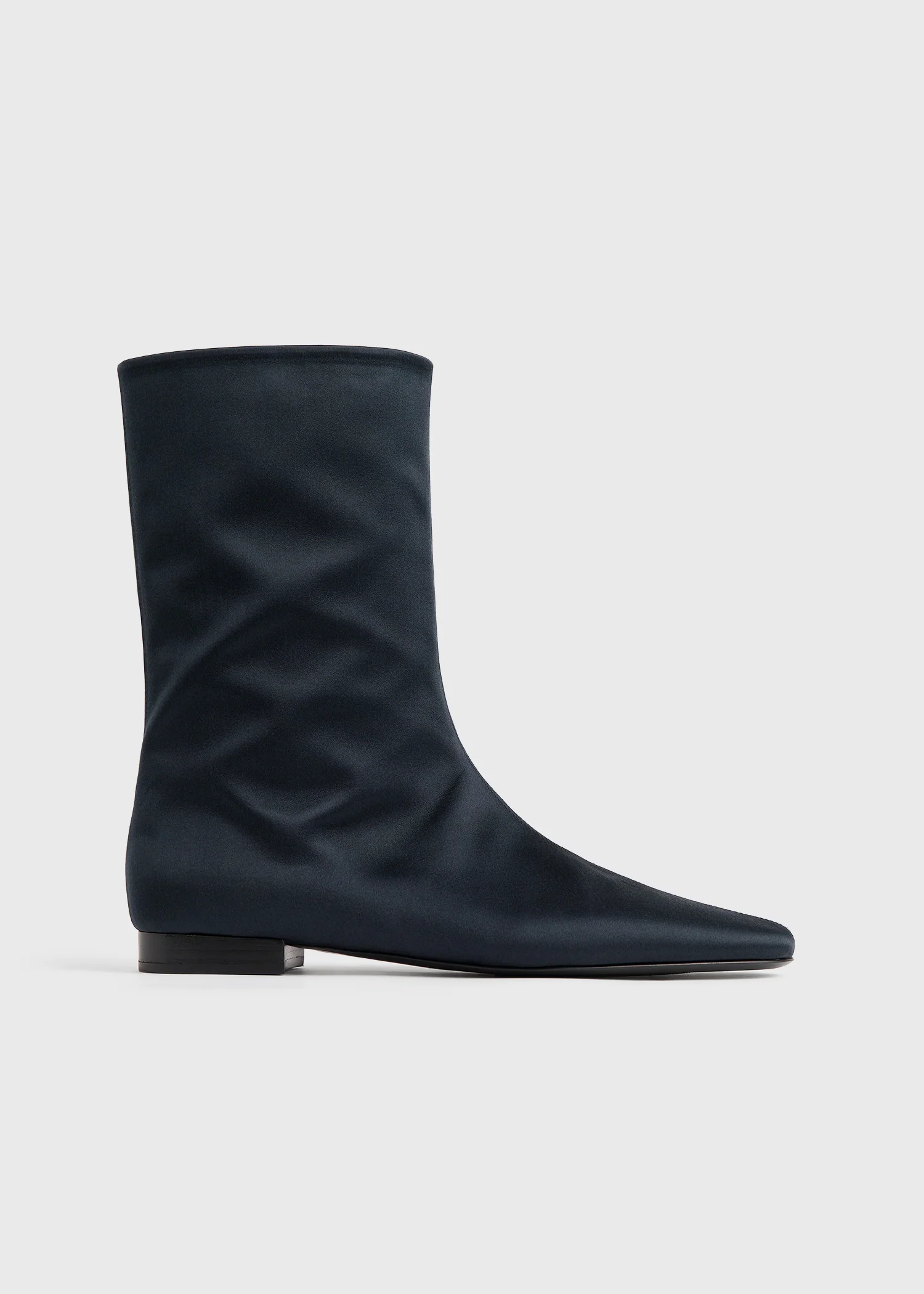 Satin ankle boots navy - Image 8