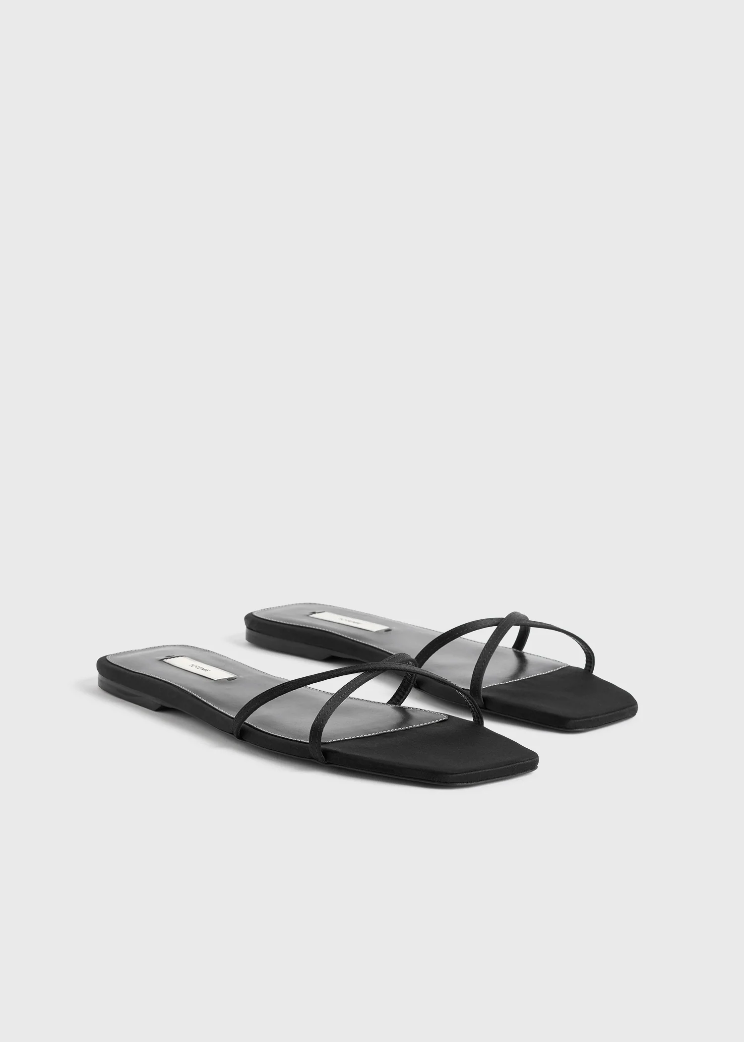 Satin crossover slides black - Image 7