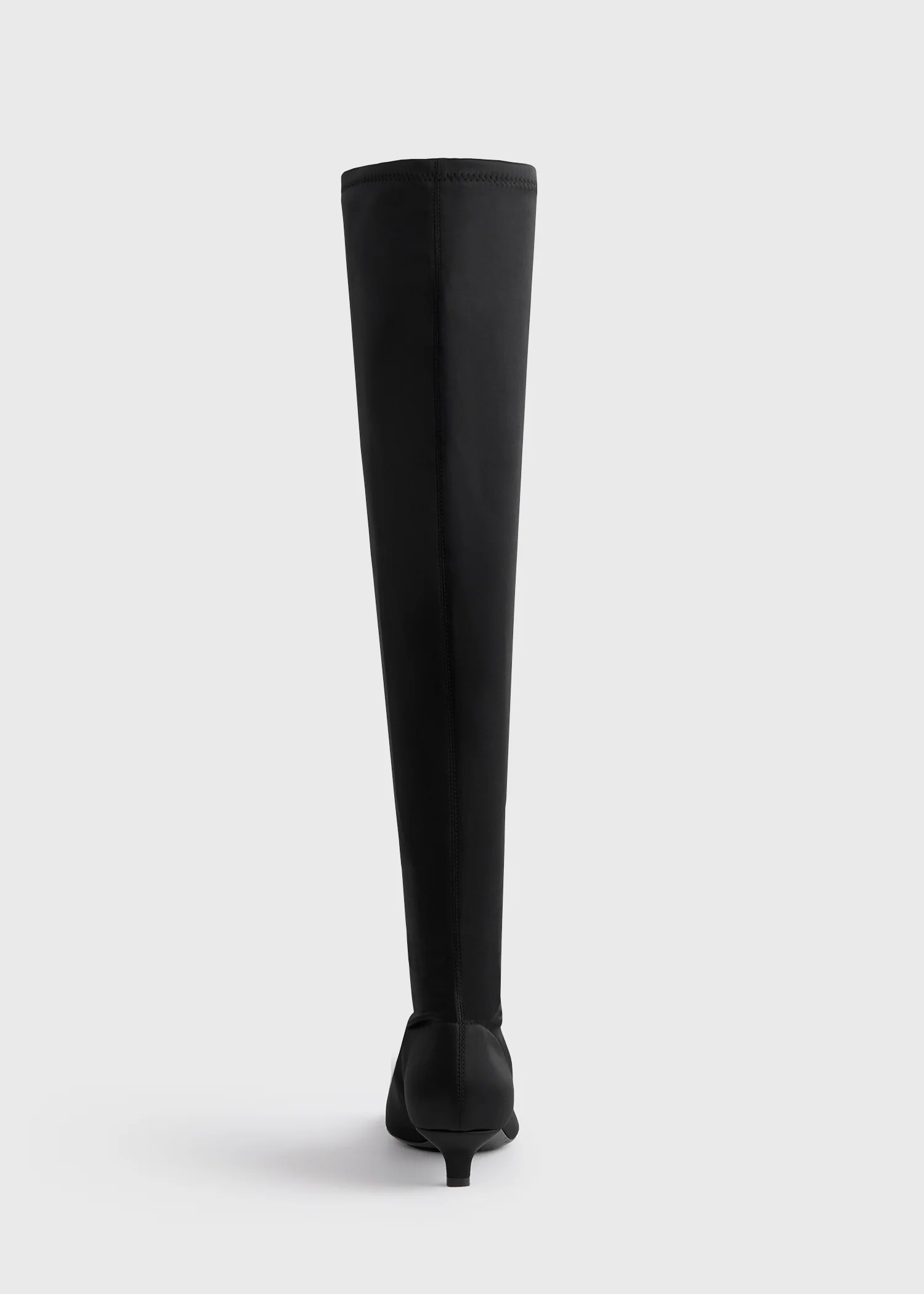Satin knee-high boots black - Image 4