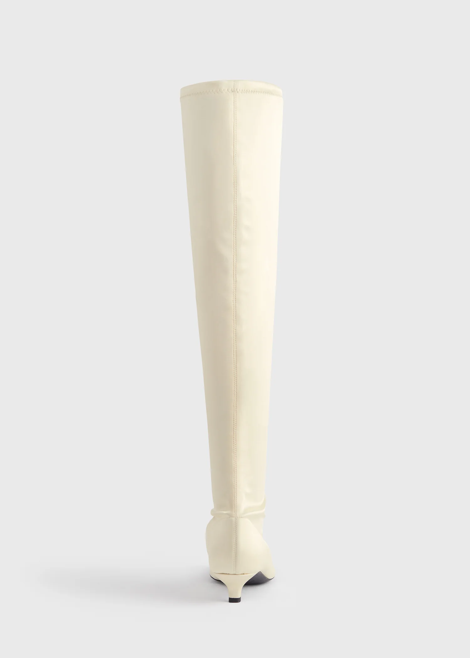 Satin knee-high boots milk - Image 4