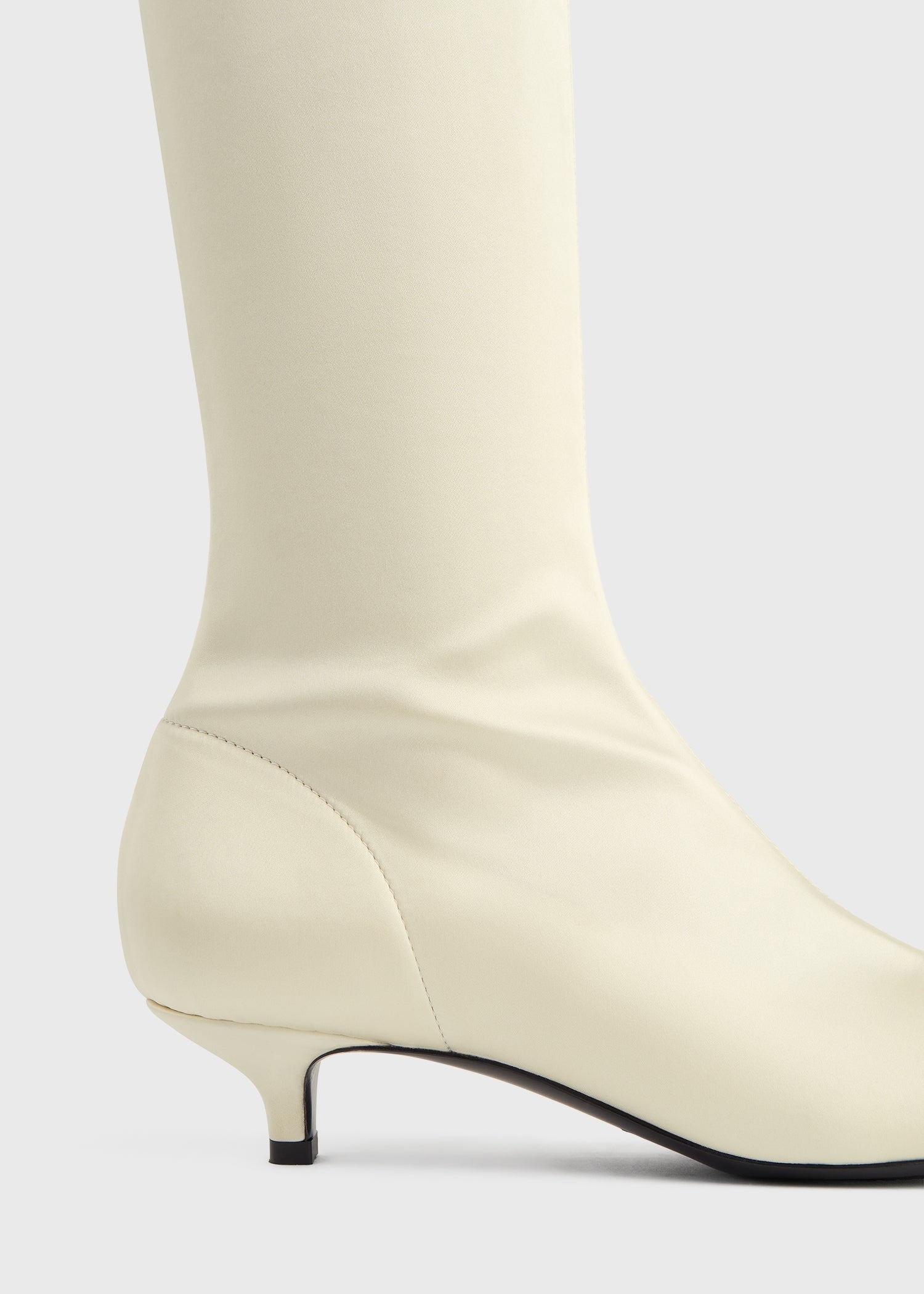 Satin knee-high boots milk - Image 5