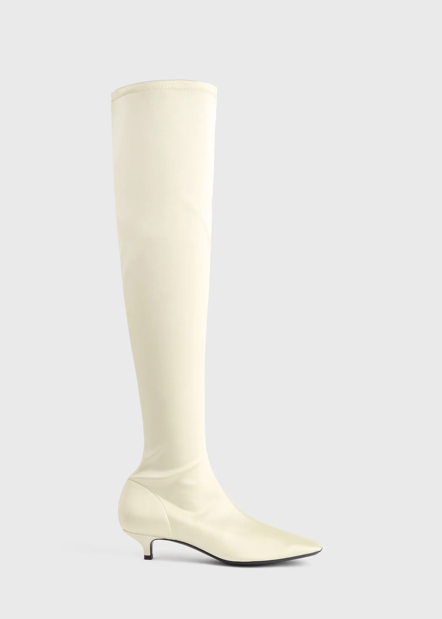 Satin knee-high boots milk - Image 8