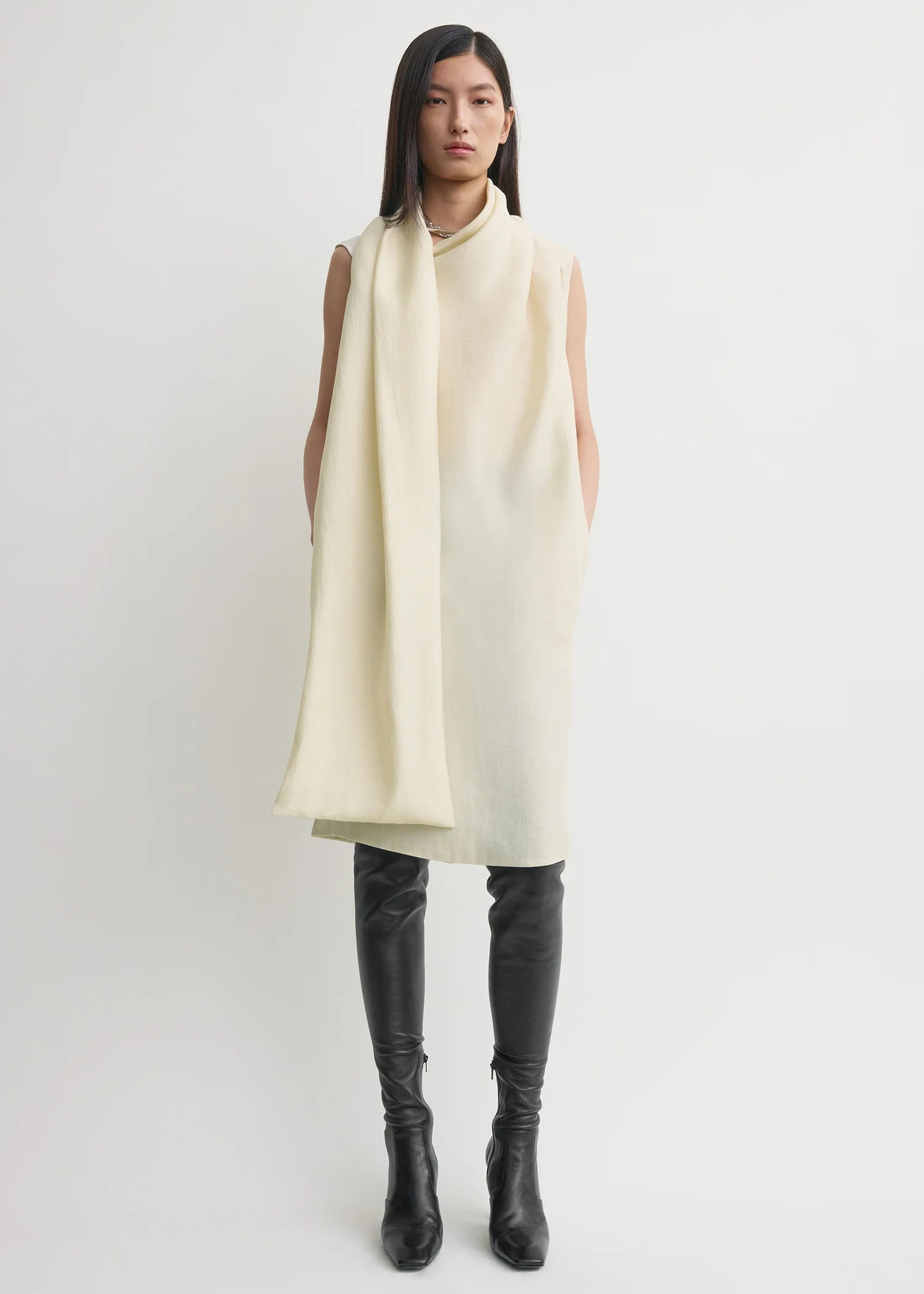 Scarf dress ecru - Image 2