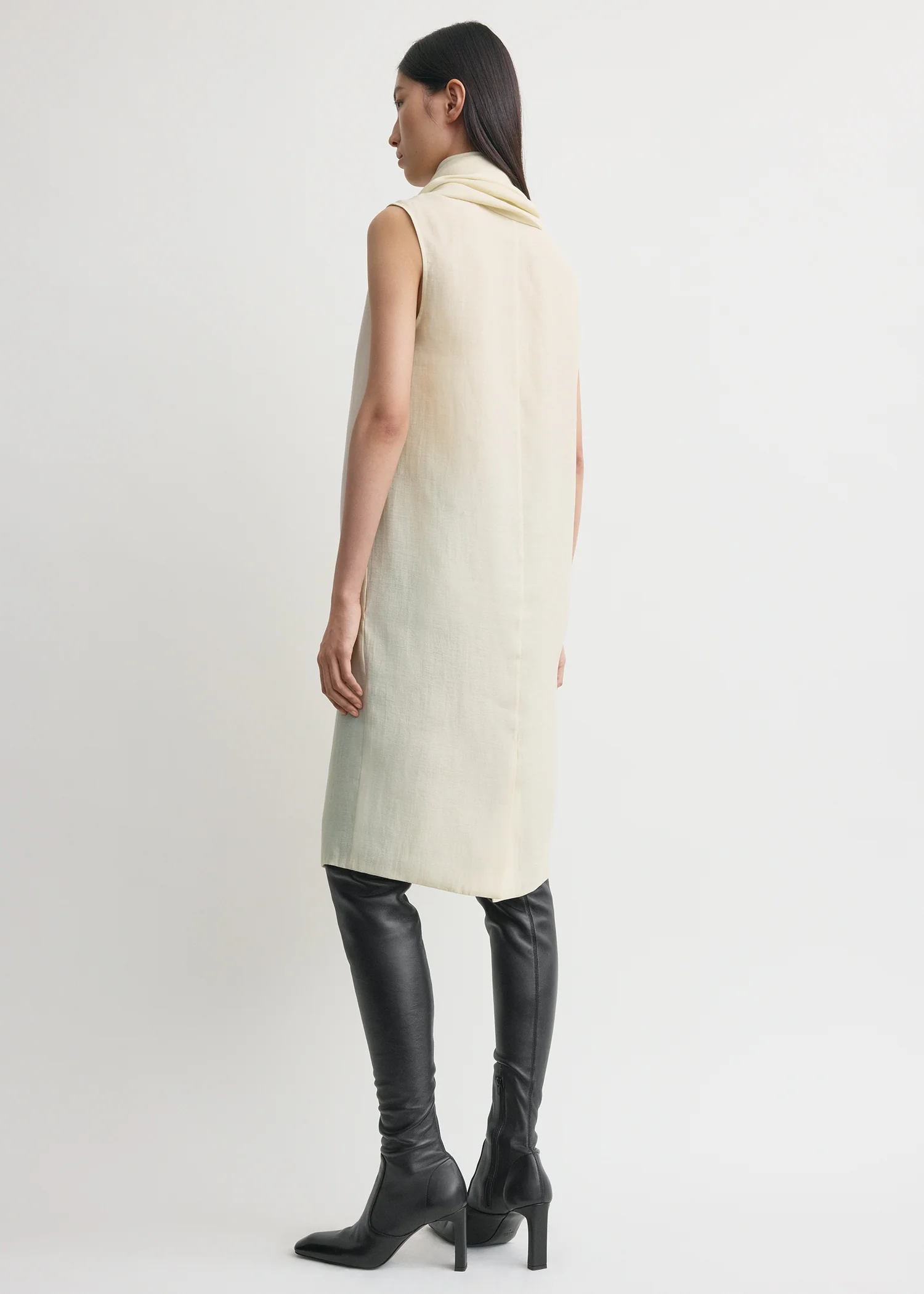 Scarf dress ecru - Image 3