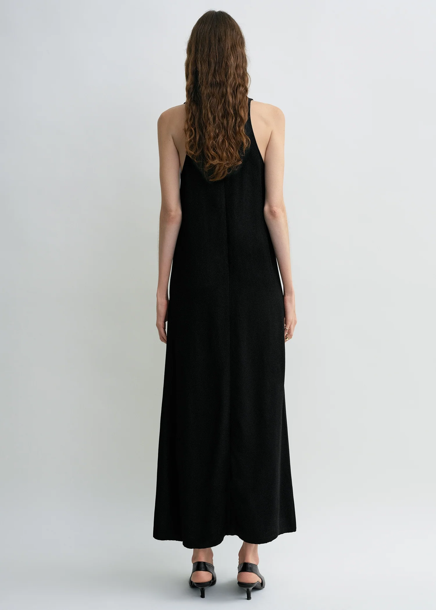 Scoop-neck sablé dress black petite - Image 3