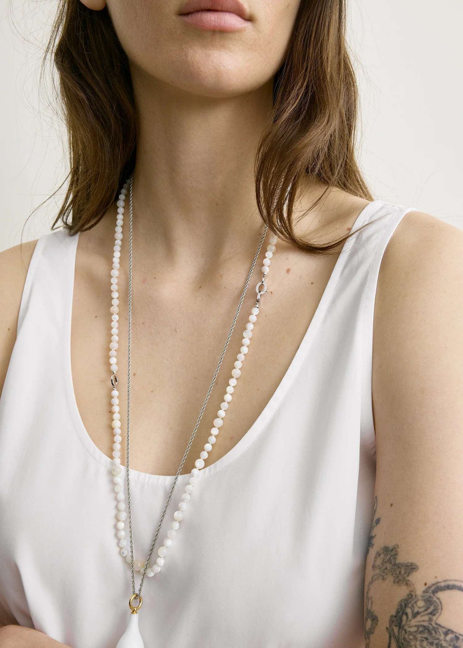 Scoop poplin dress white - Image 5