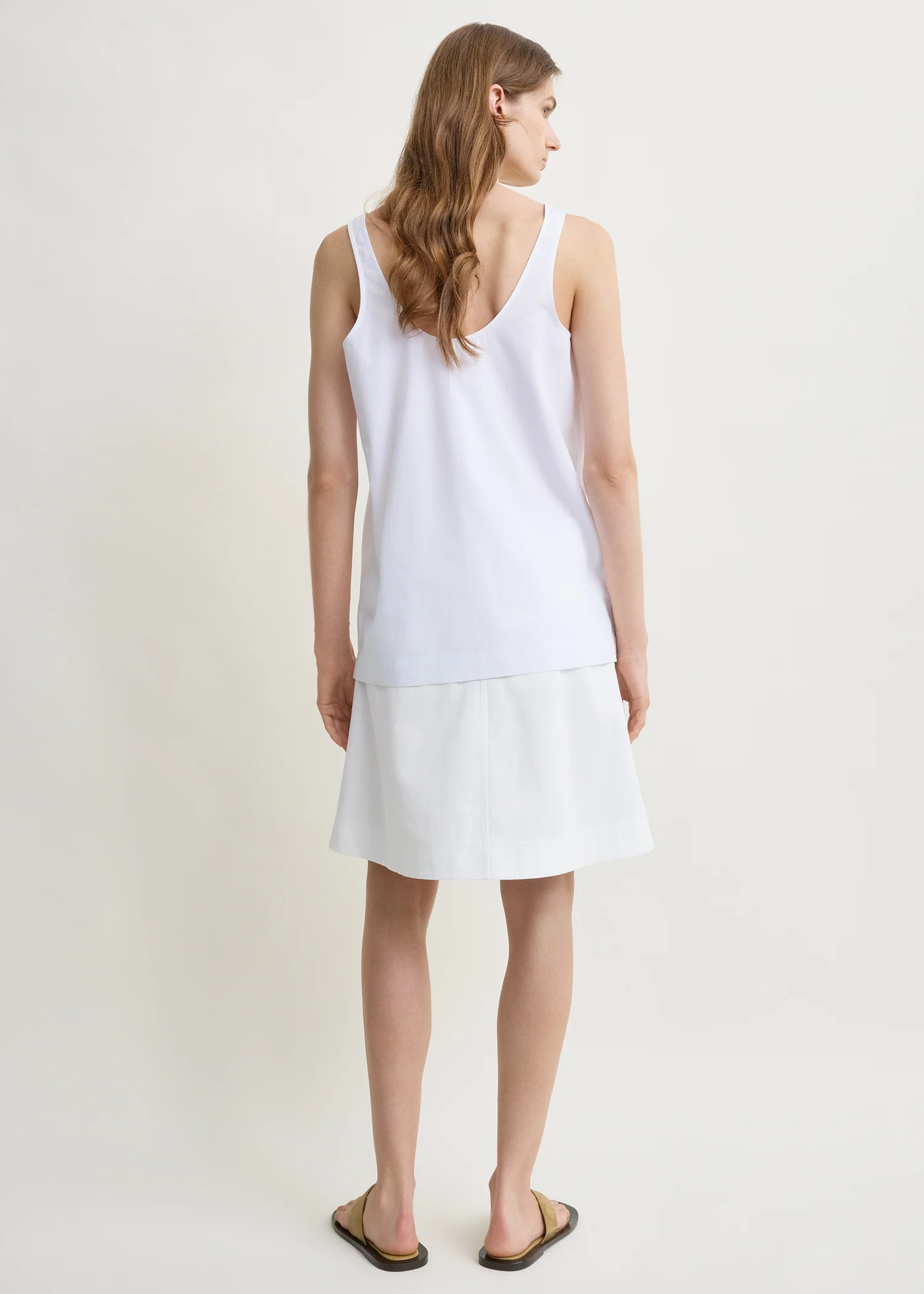 Scoop poplin tank white - Image 3