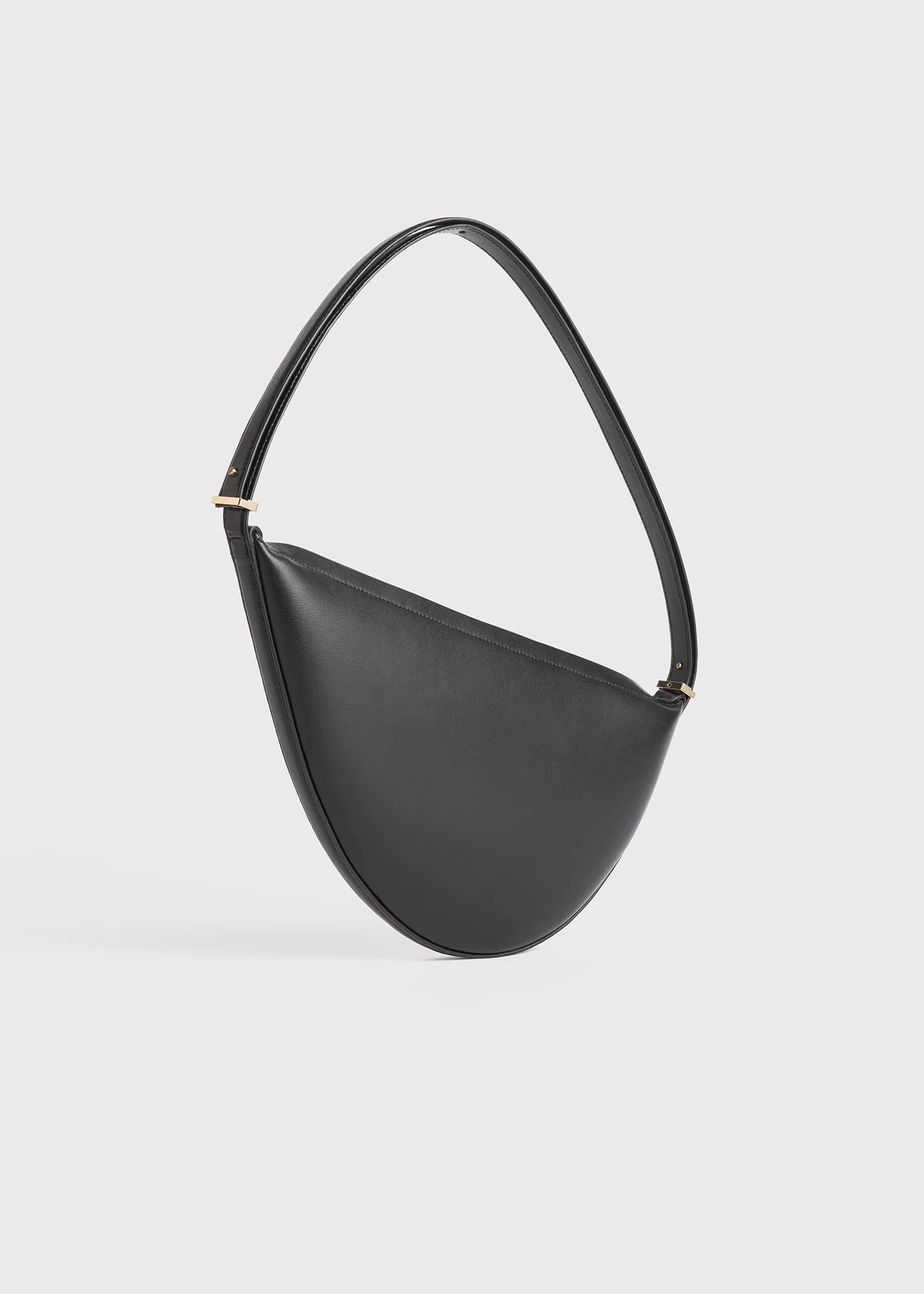 Leather scooped sling black - Image 4