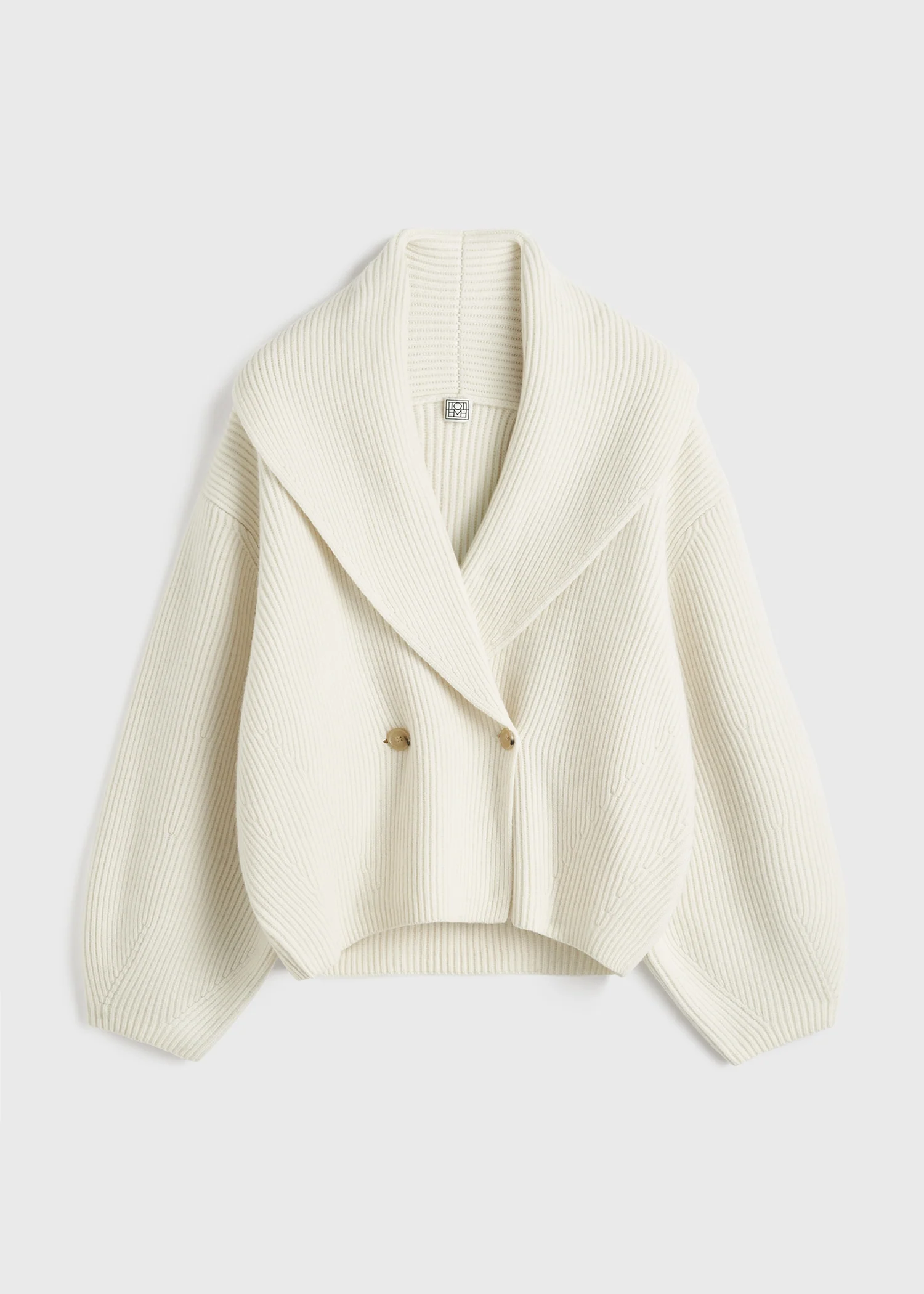 Shawl-lapel cardigan milk - Image 6