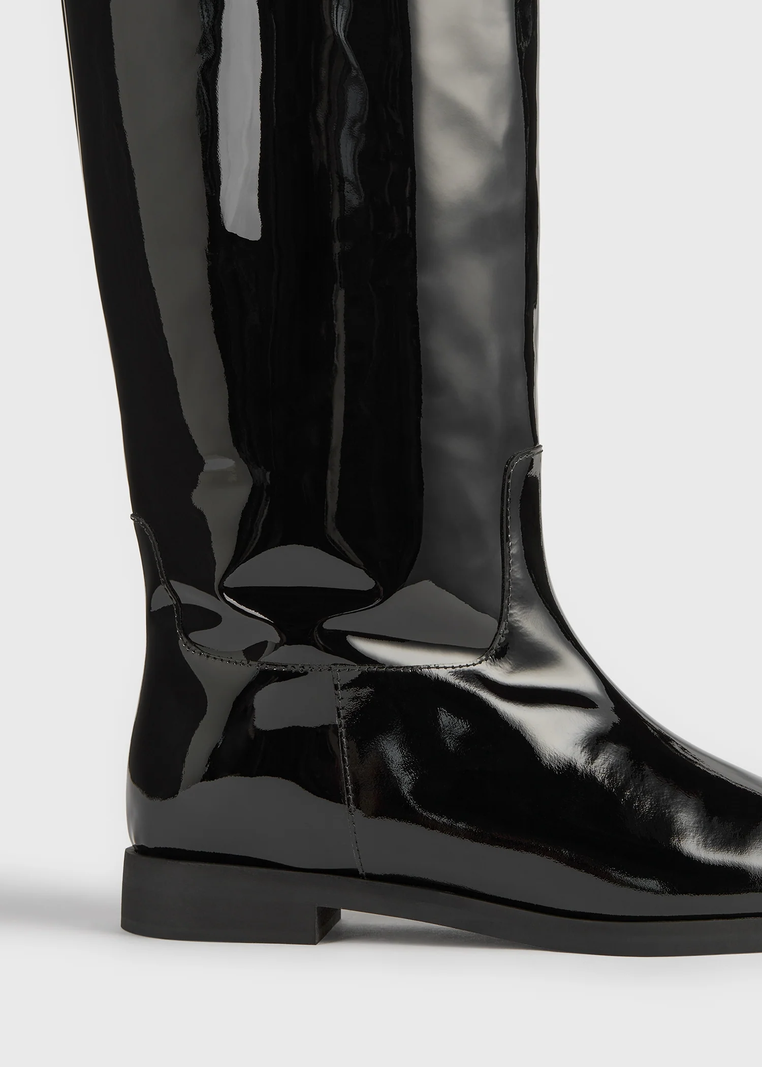 Shearling riding boots black/beige - Image 5