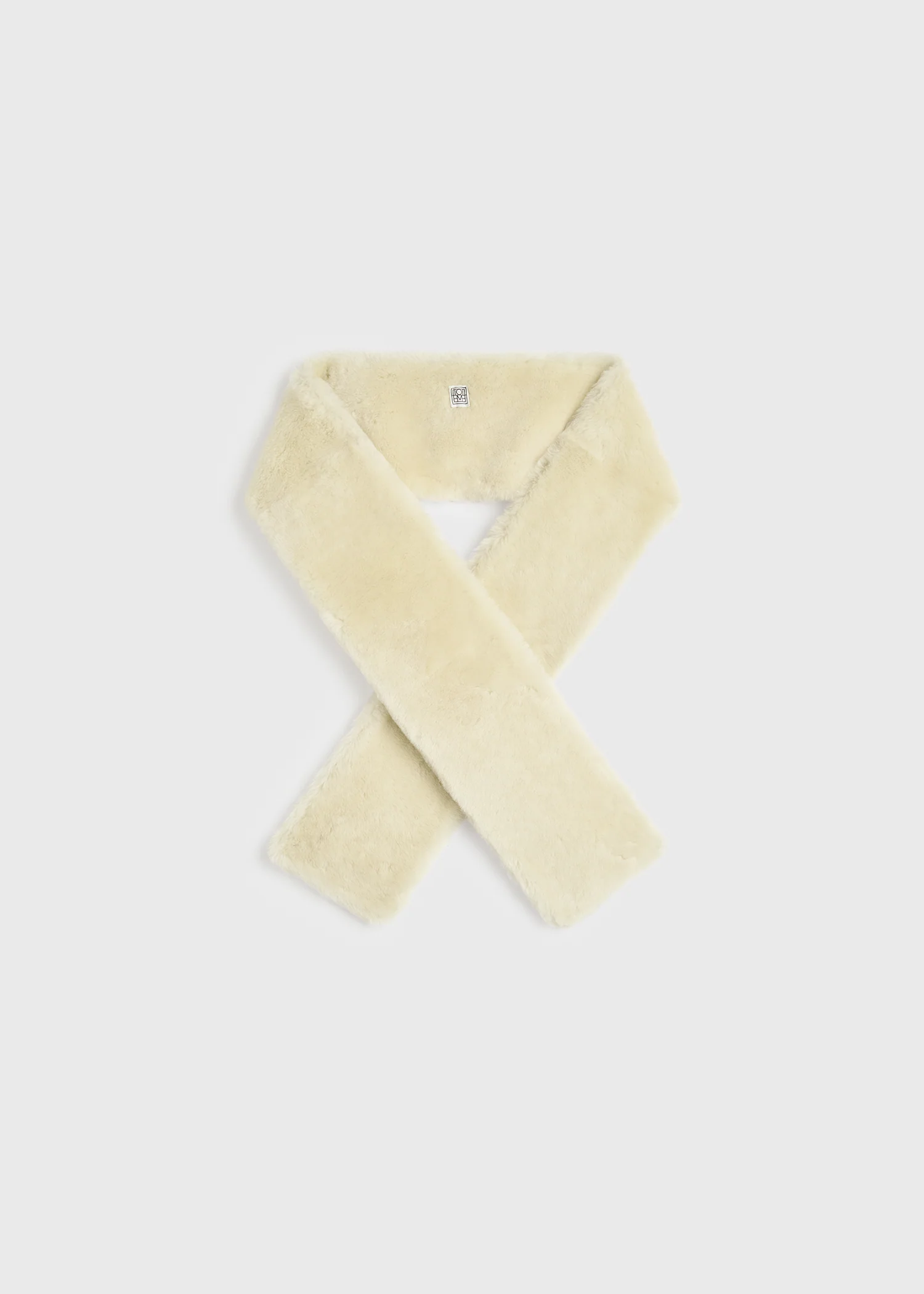 Shearling tuxedo scarf ecru - Image 6