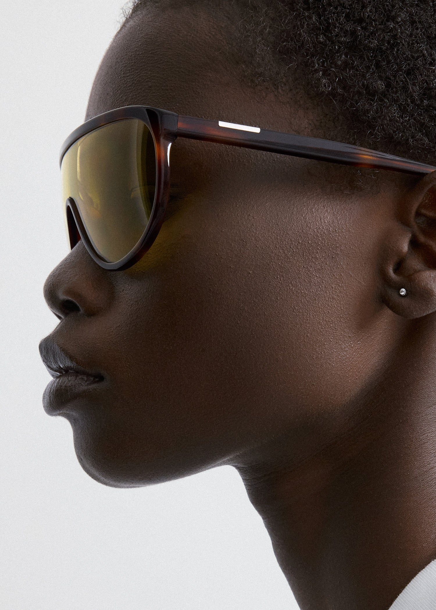Shield aviator sunglasses dark havana - Image 3