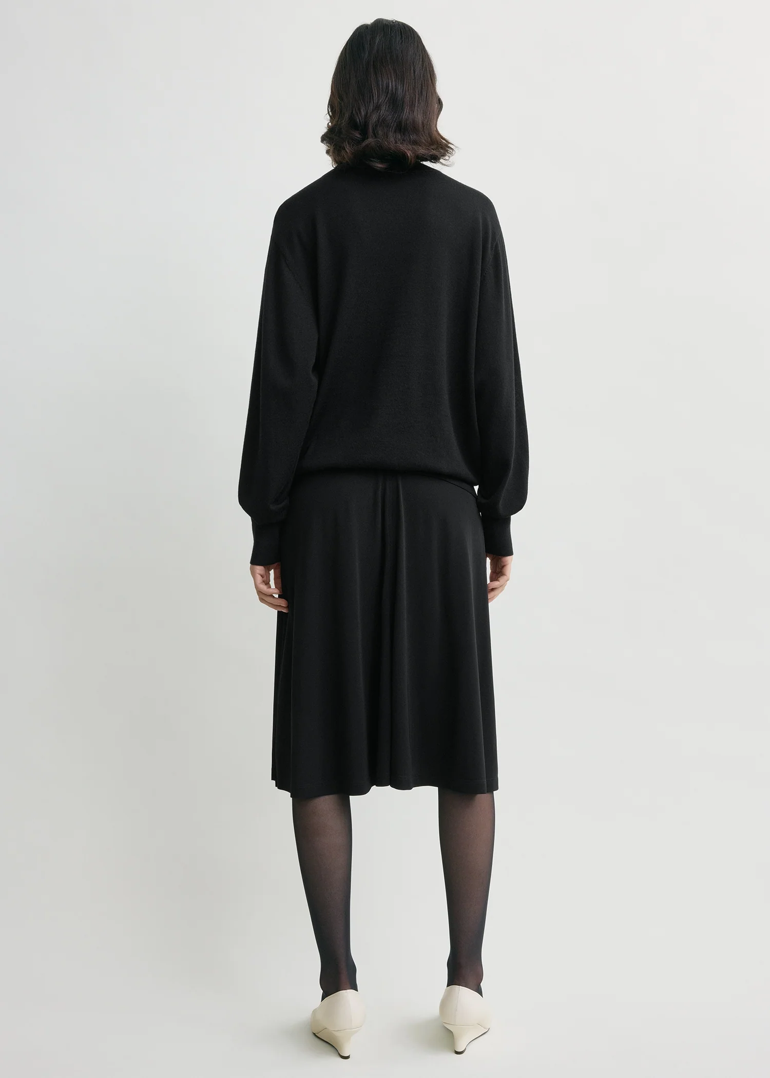 Short fluid jersey skirt black - Image 3