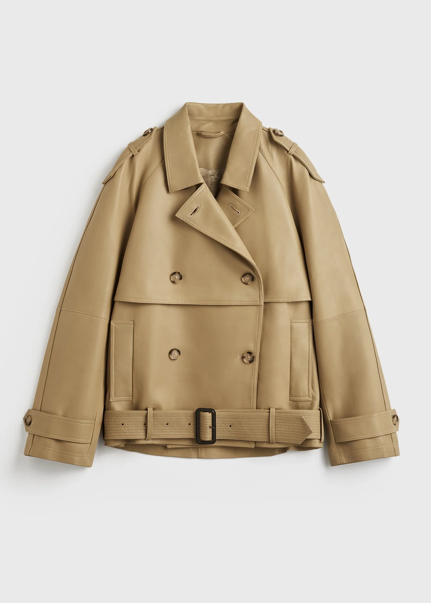 Short leather trench desert - Image 5