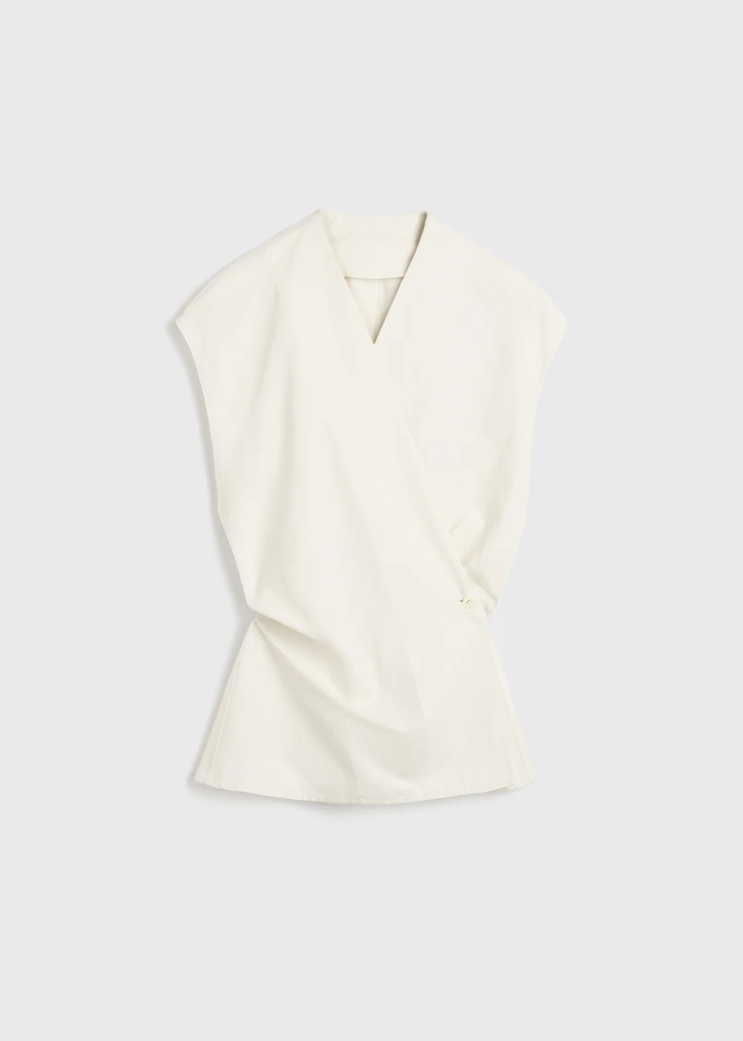 Short-sleeve wrap blouse off-white - Image 5