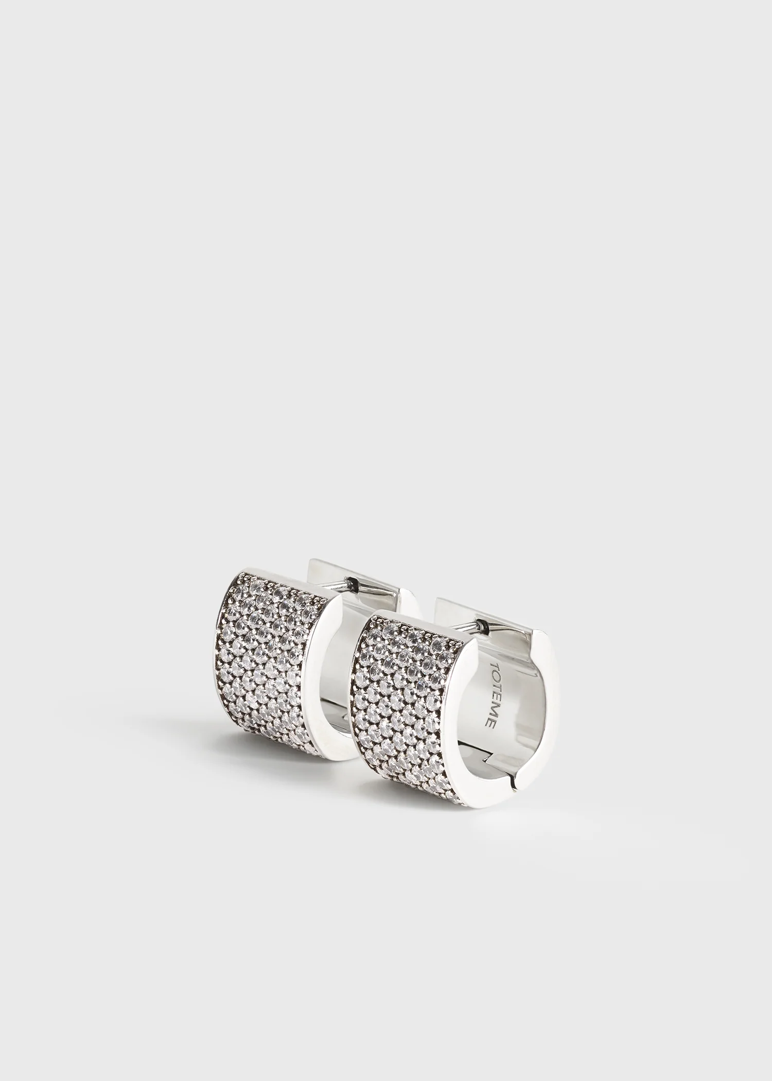 Signature pavé hoops silver - Image 5
