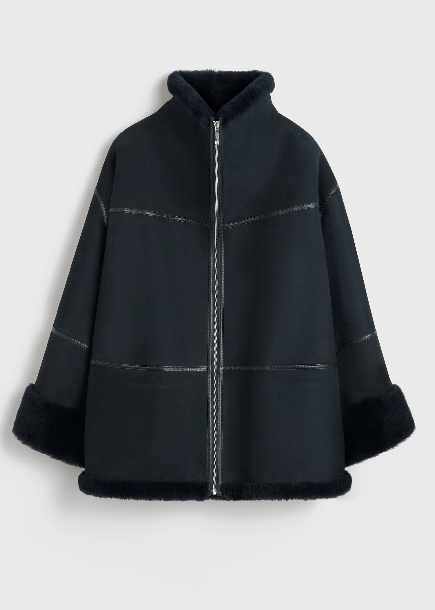 Signature shearling jacket navy - Image 7