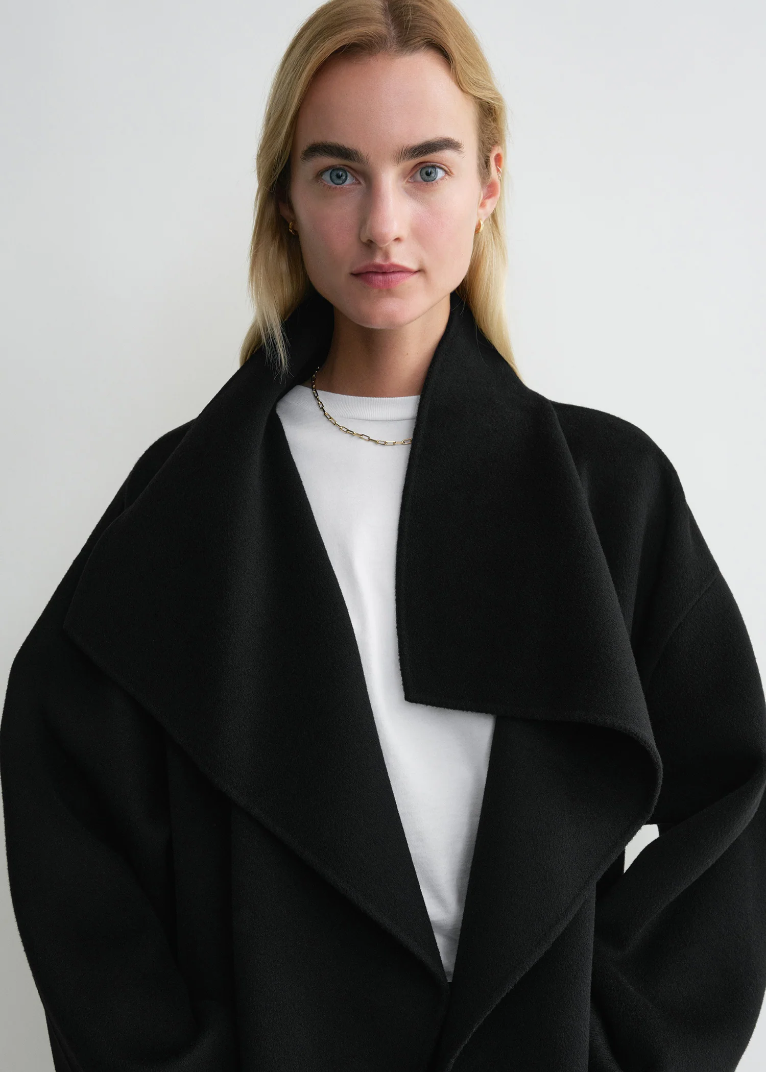 Signature wool cashmere coat black - Image 4