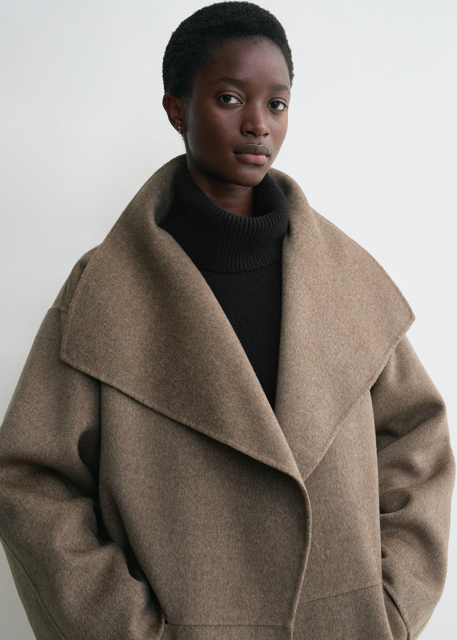 Signature wool cashmere coat oak - Image 4