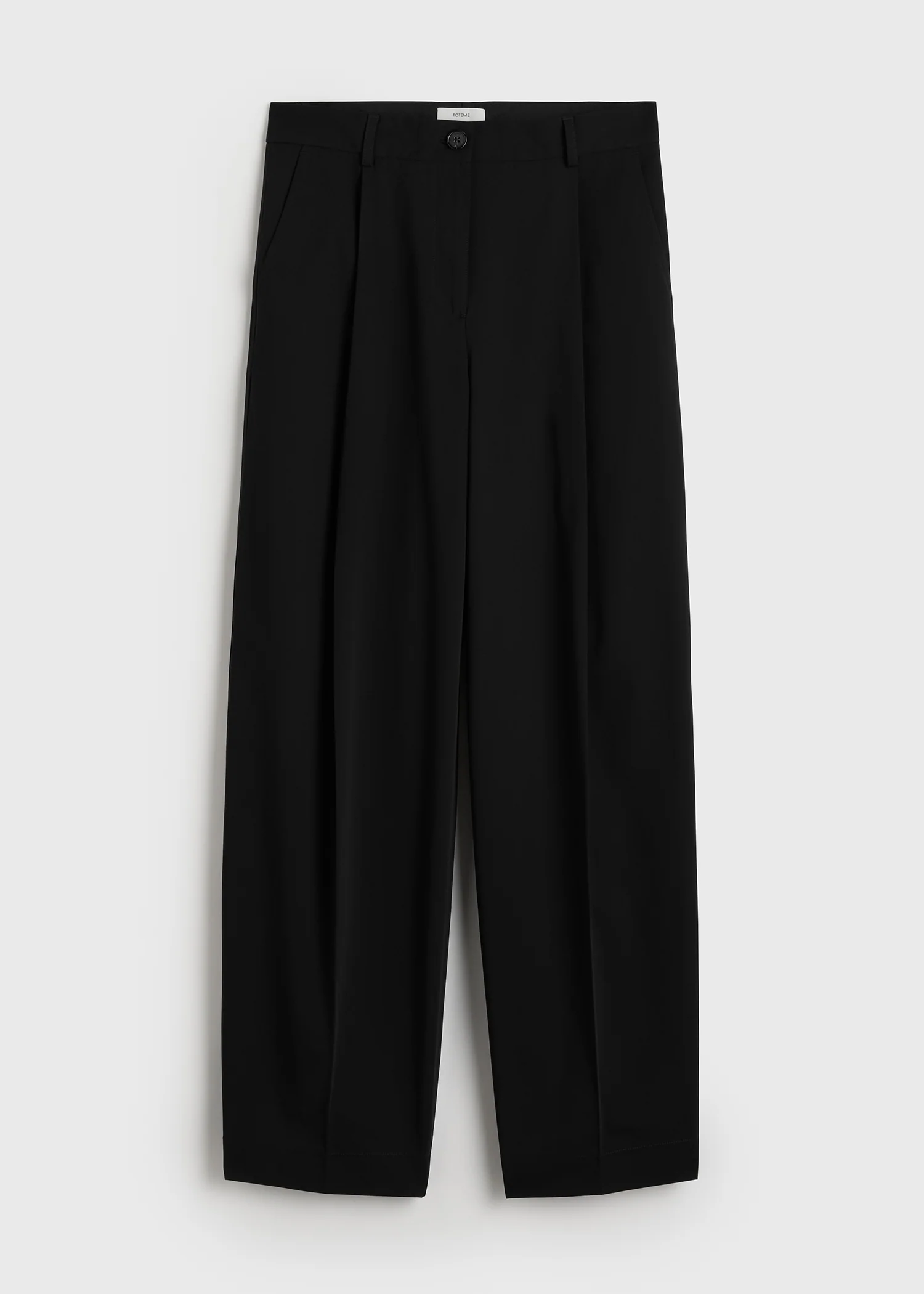 Single pleat cotton trousers black - Image 5