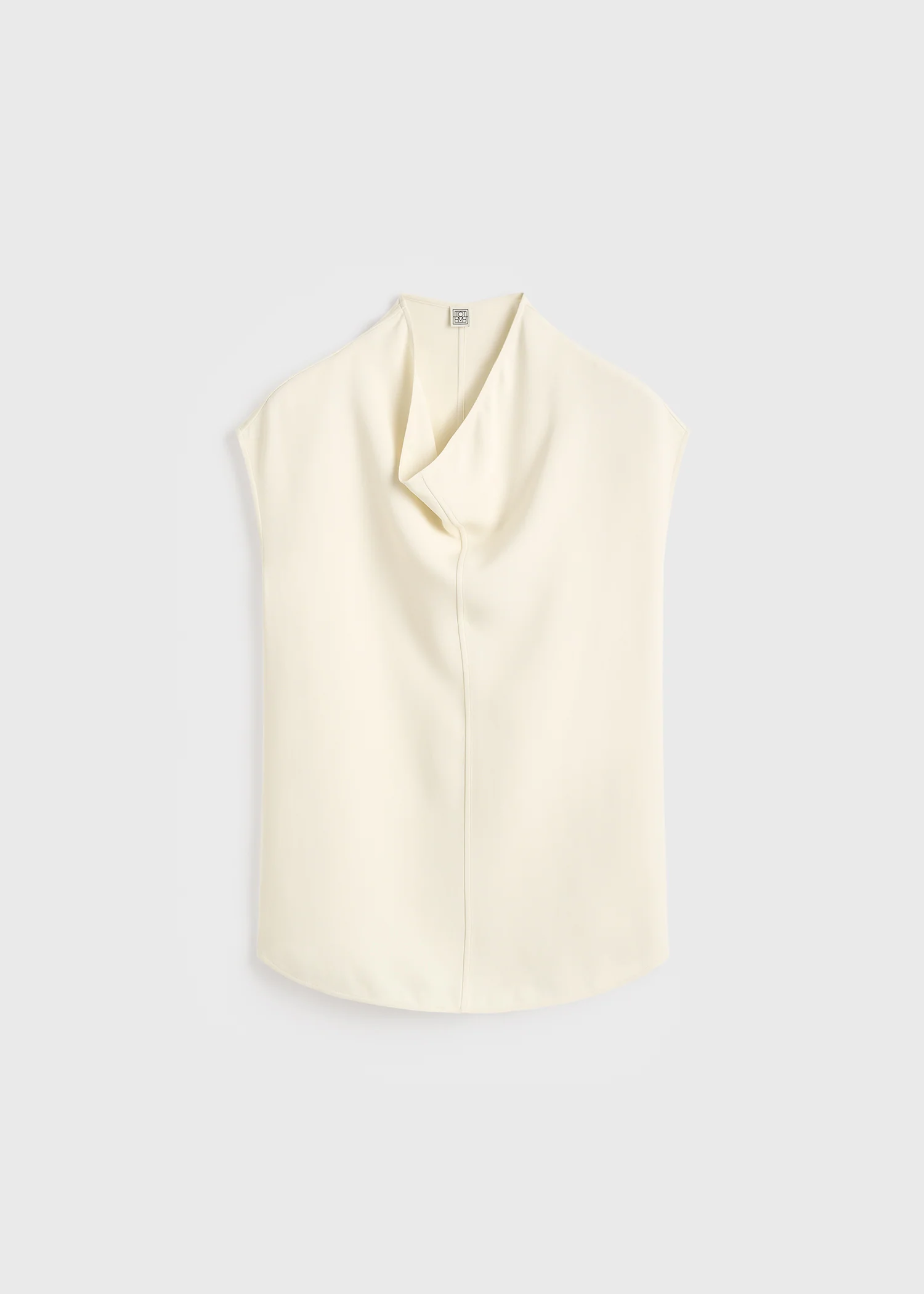 Sleeveless cady funnel-neck top ecru - Image 6