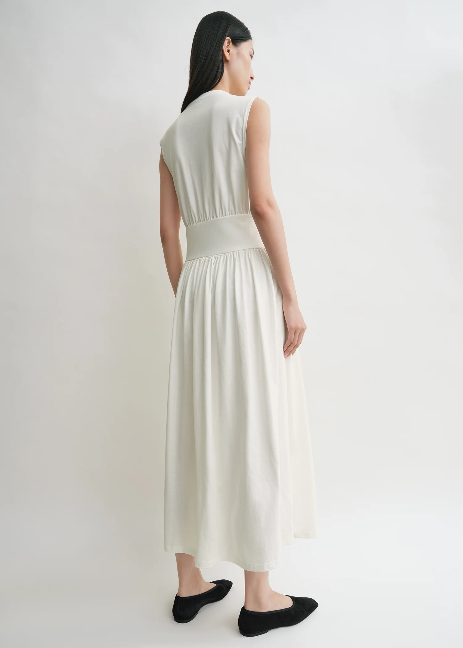 Sleeveless cotton tee dress off white - Image 3