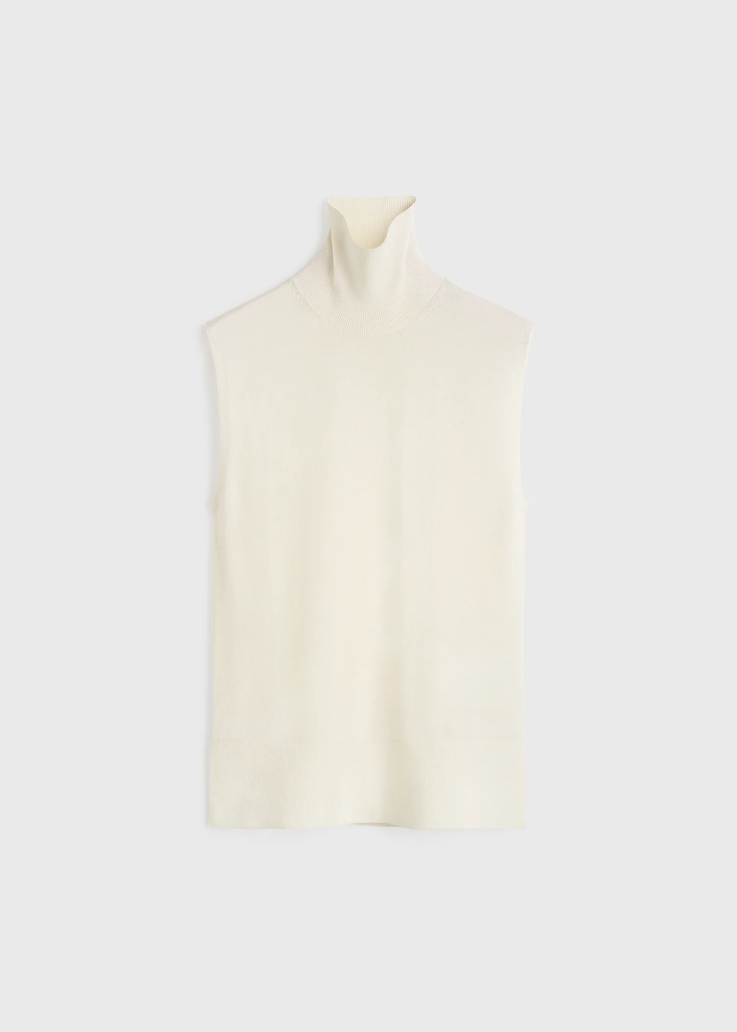 Sleeveless fine turtleneck ecru - Image 5