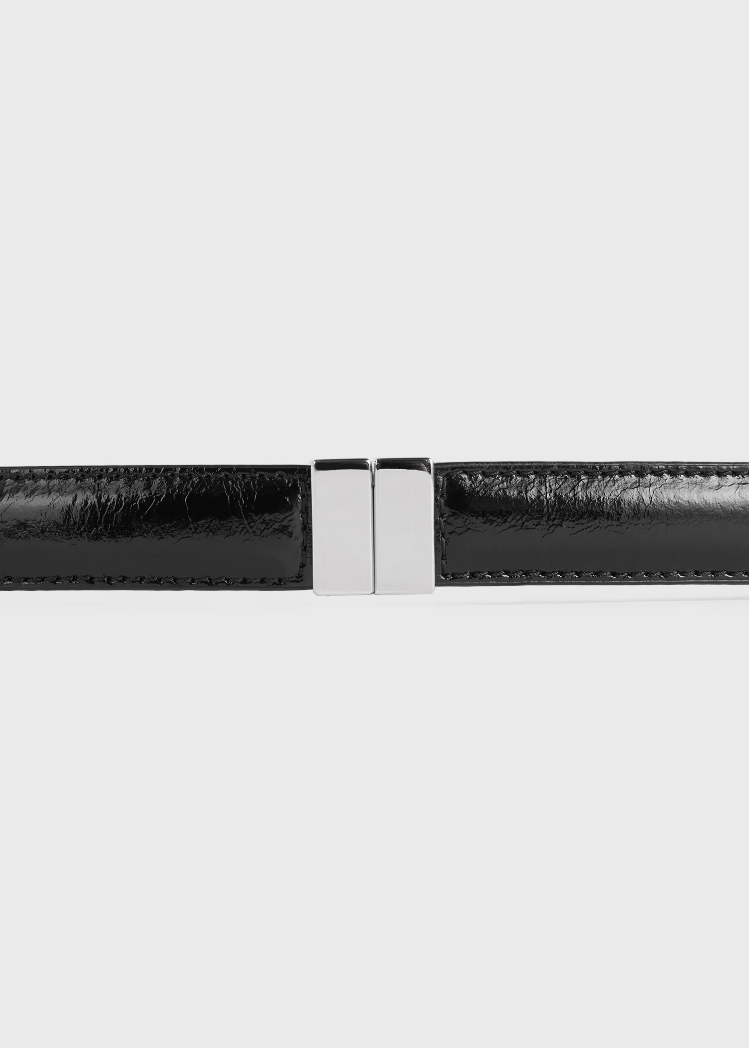 Slide clasp naplack-leather belt black - Image 3